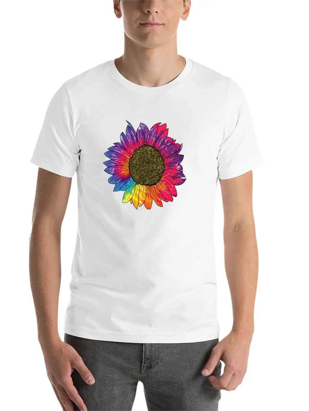 Colorful Sunflower Tie Dye Breathable Soft Cotton T-Shirt – Timeless Casual Look