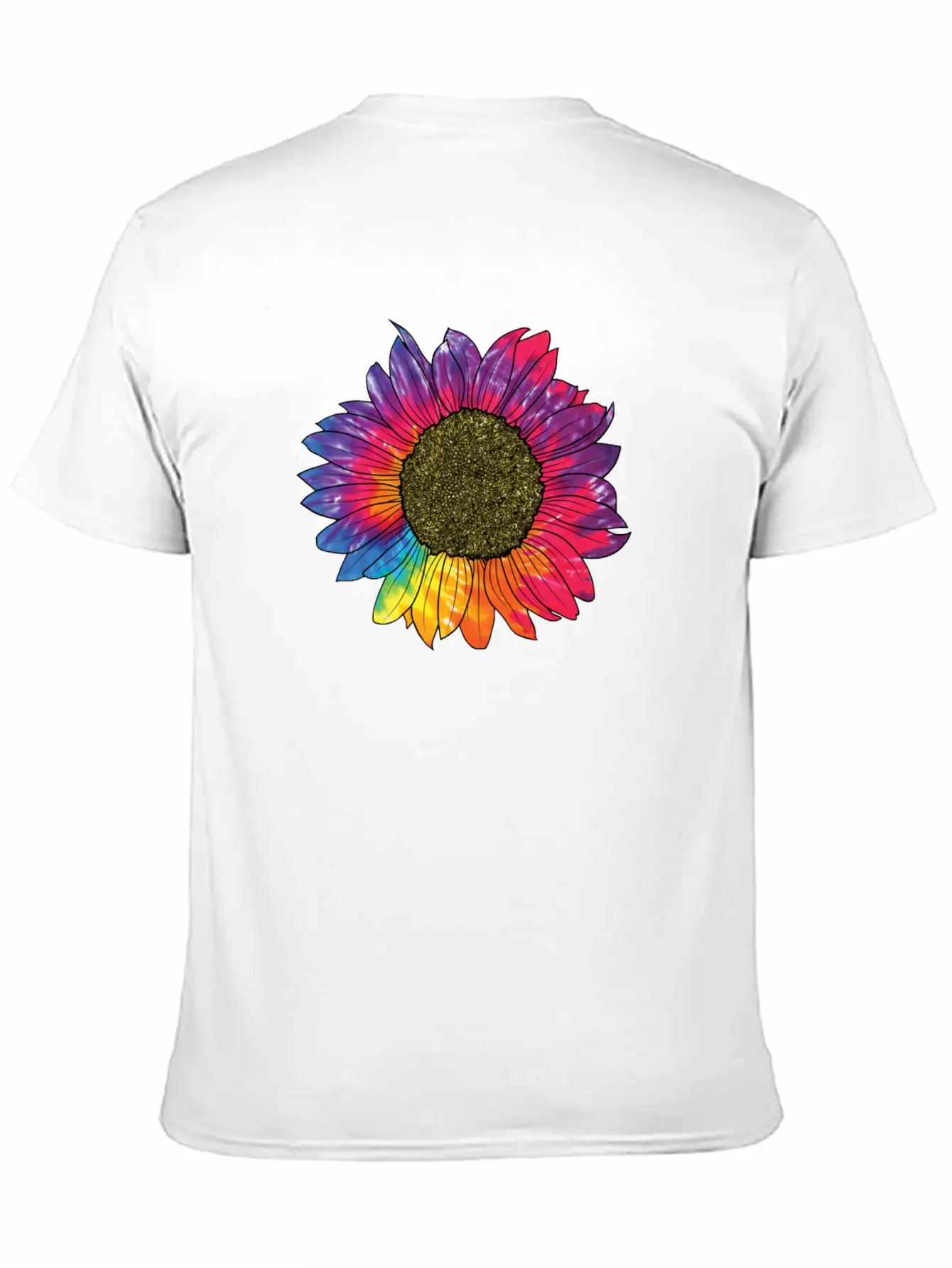 Colorful Sunflower Tie Dye Breathable Soft Cotton T-Shirt – Timeless Casual Look