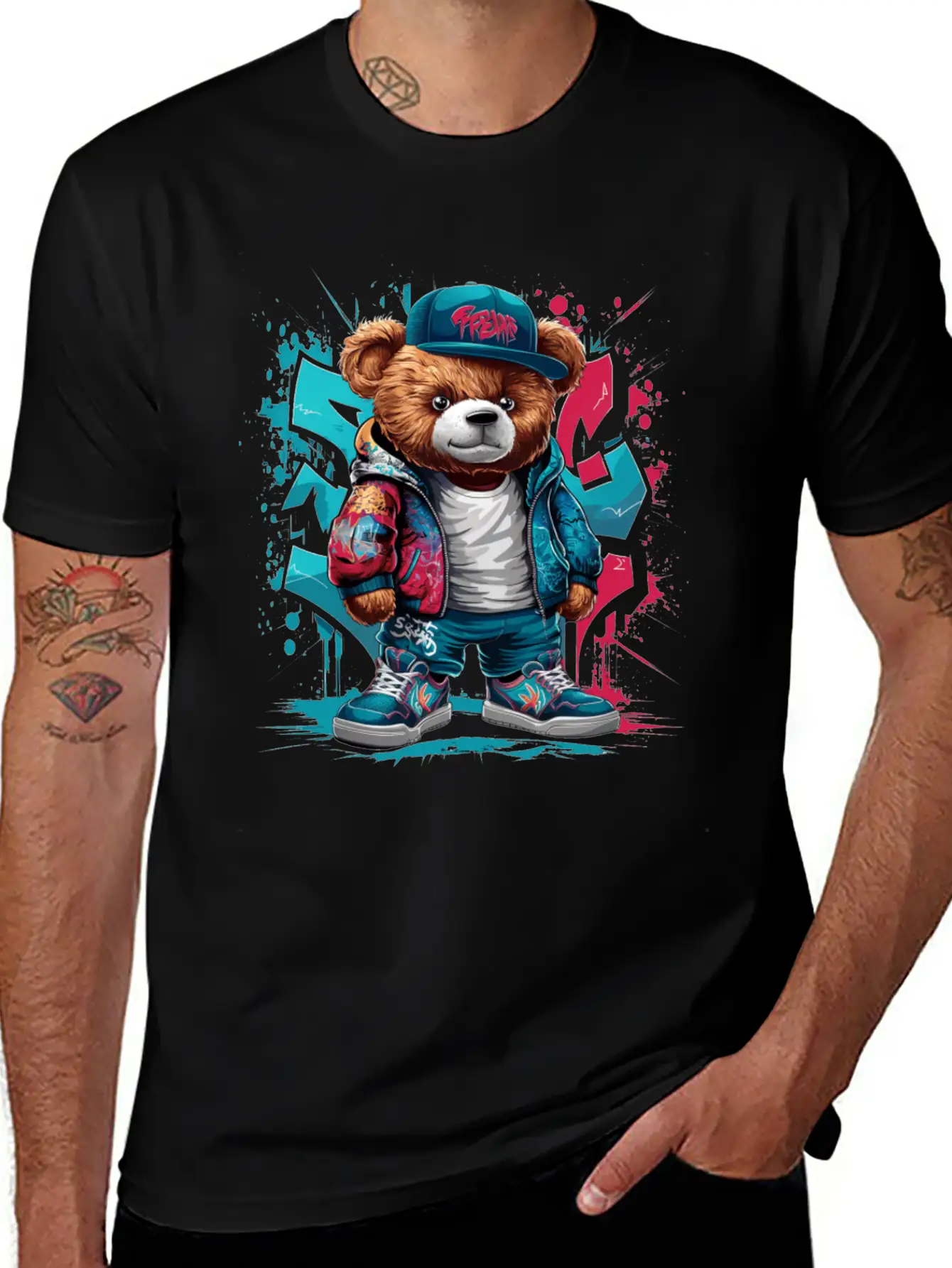 Colorful Teddy Bear Men Women Kids Hip Hop Unisex Casual T-Shirt – Clean Design For Daily Comfort