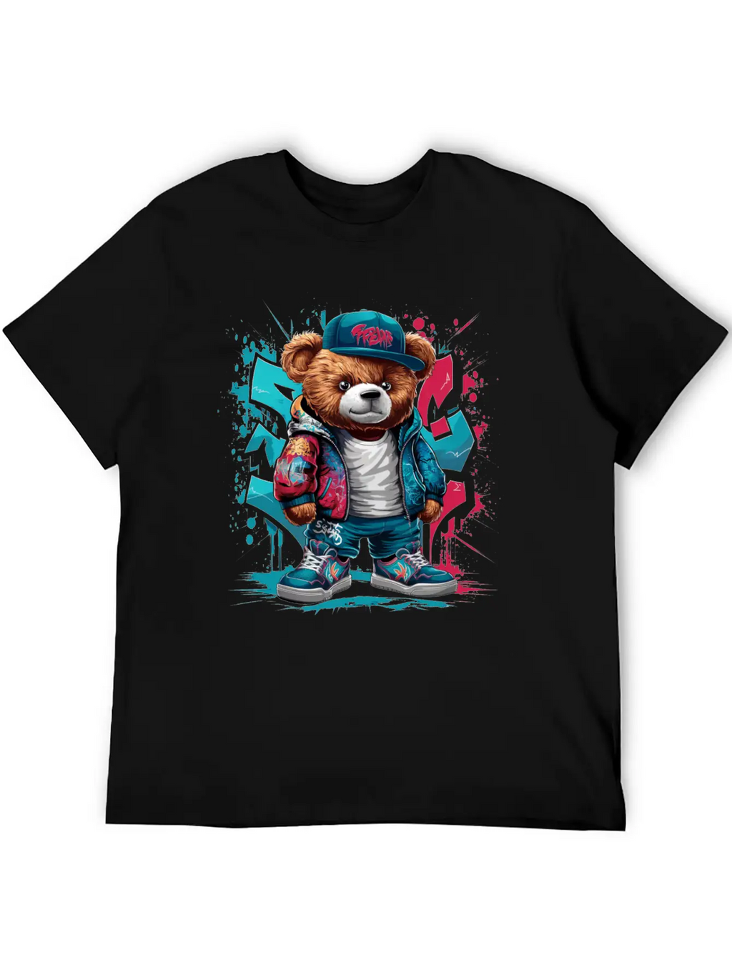 Colorful Teddy Bear Men Women Kids Hip Hop Unisex Casual T-Shirt – Clean Design For Daily Comfort