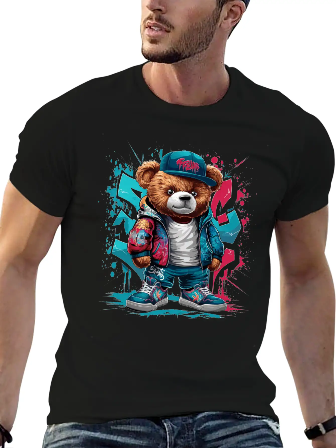 Colorful Teddy Bear Men Women Kids Hip Hop Unisex Casual T-Shirt – Clean Design For Daily Comfort