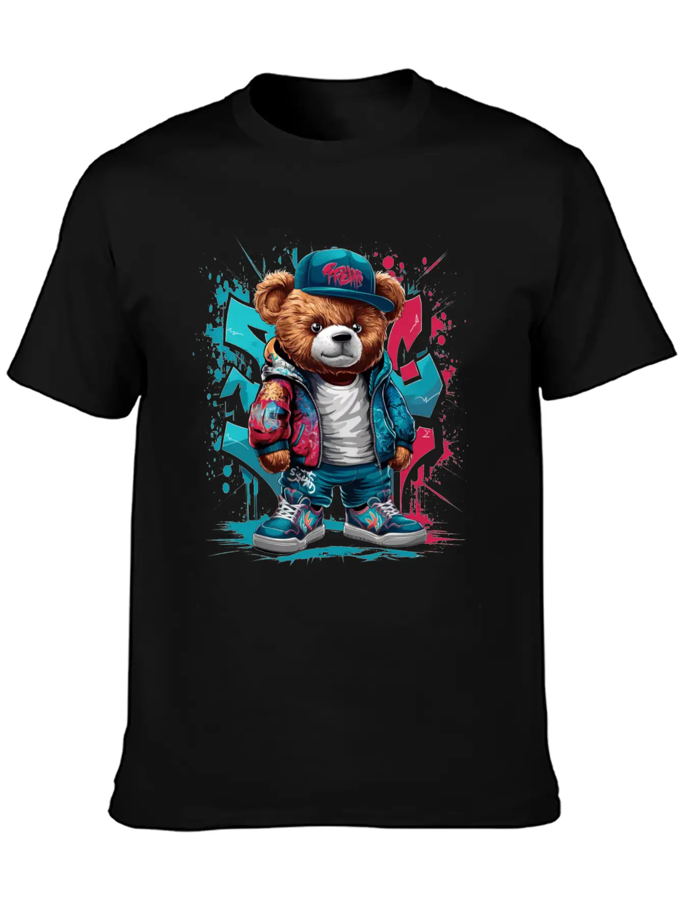 Colorful Teddy Bear Men Women Kids Hip Hop Unisex Casual T-Shirt – Clean Design For Daily Comfort