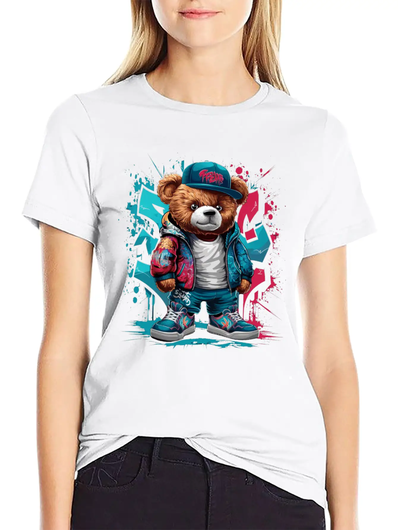 Colorful Teddy Bear Men Women Kids Hip Hop Unisex Casual T-Shirt – Clean Design For Daily Comfort