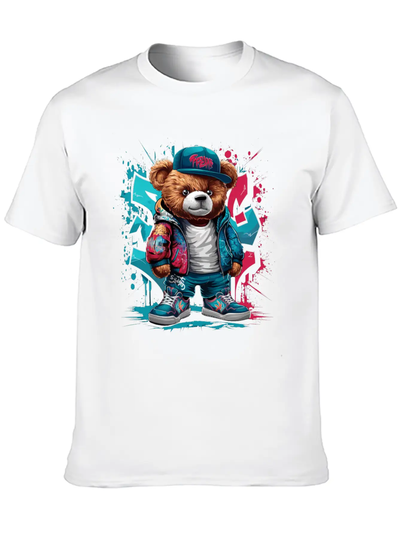 Colorful Teddy Bear Men Women Kids Hip Hop Unisex Casual T-Shirt – Clean Design For Daily Comfort