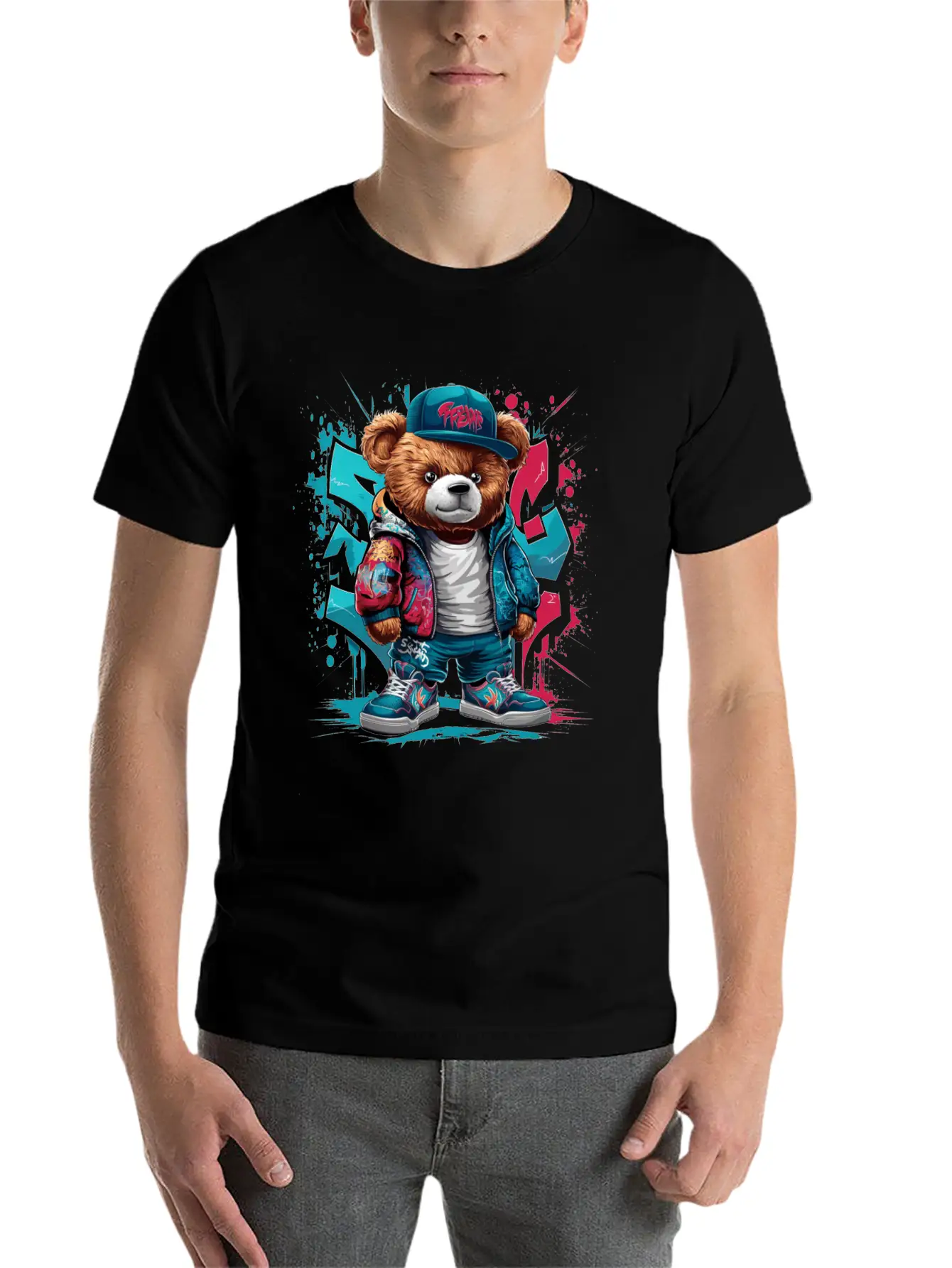 Colorful Teddy Bear Men Women Kids Hip Hop Unisex Casual T-Shirt – Clean Design For Daily Comfort