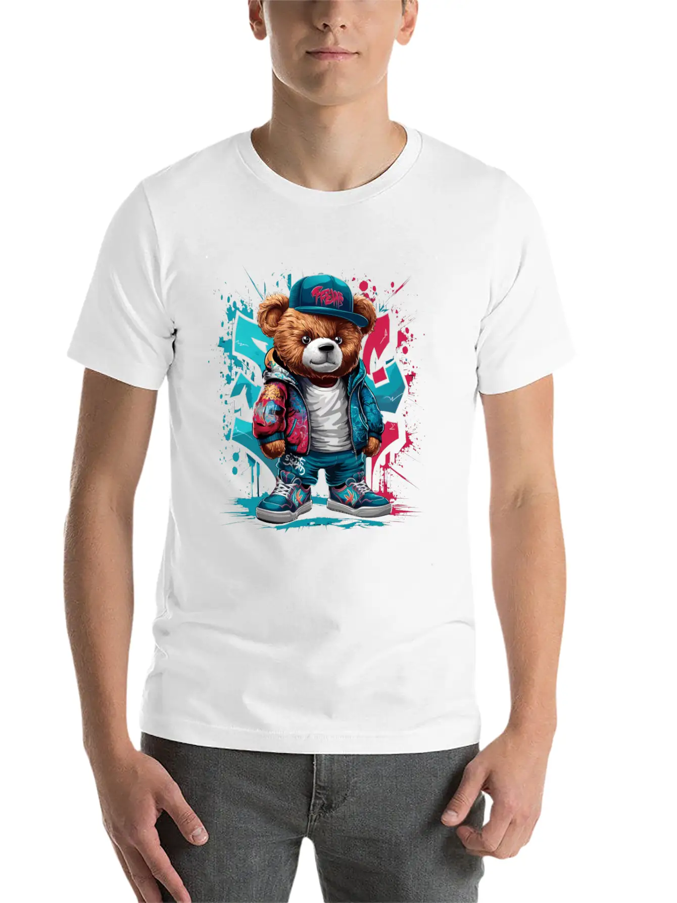 Colorful Teddy Bear Men Women Kids Hip Hop Unisex Casual T-Shirt – Clean Design For Daily Comfort