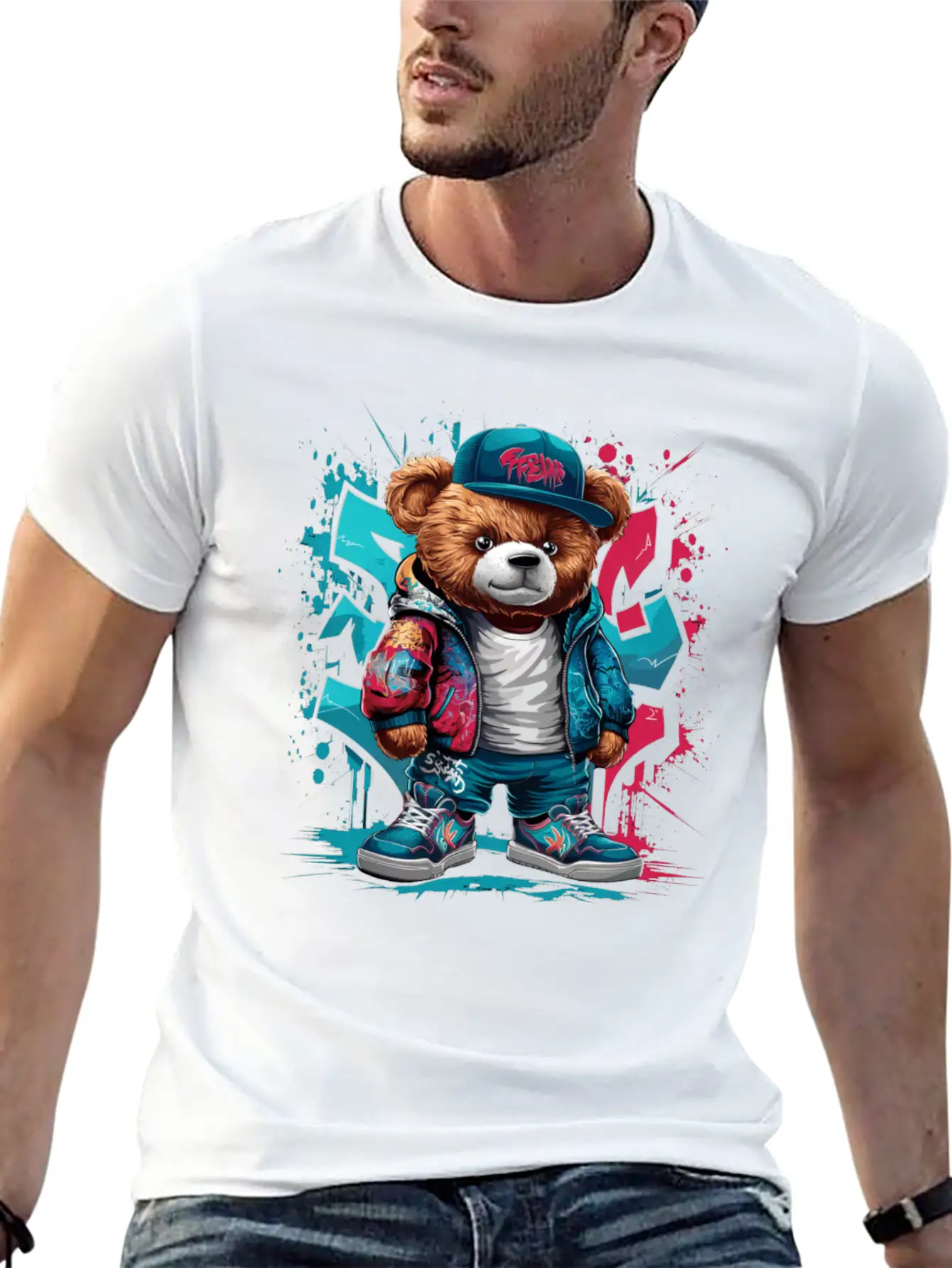 Colorful Teddy Bear Men Women Kids Hip Hop Unisex Casual T-Shirt – Clean Design For Daily Comfort