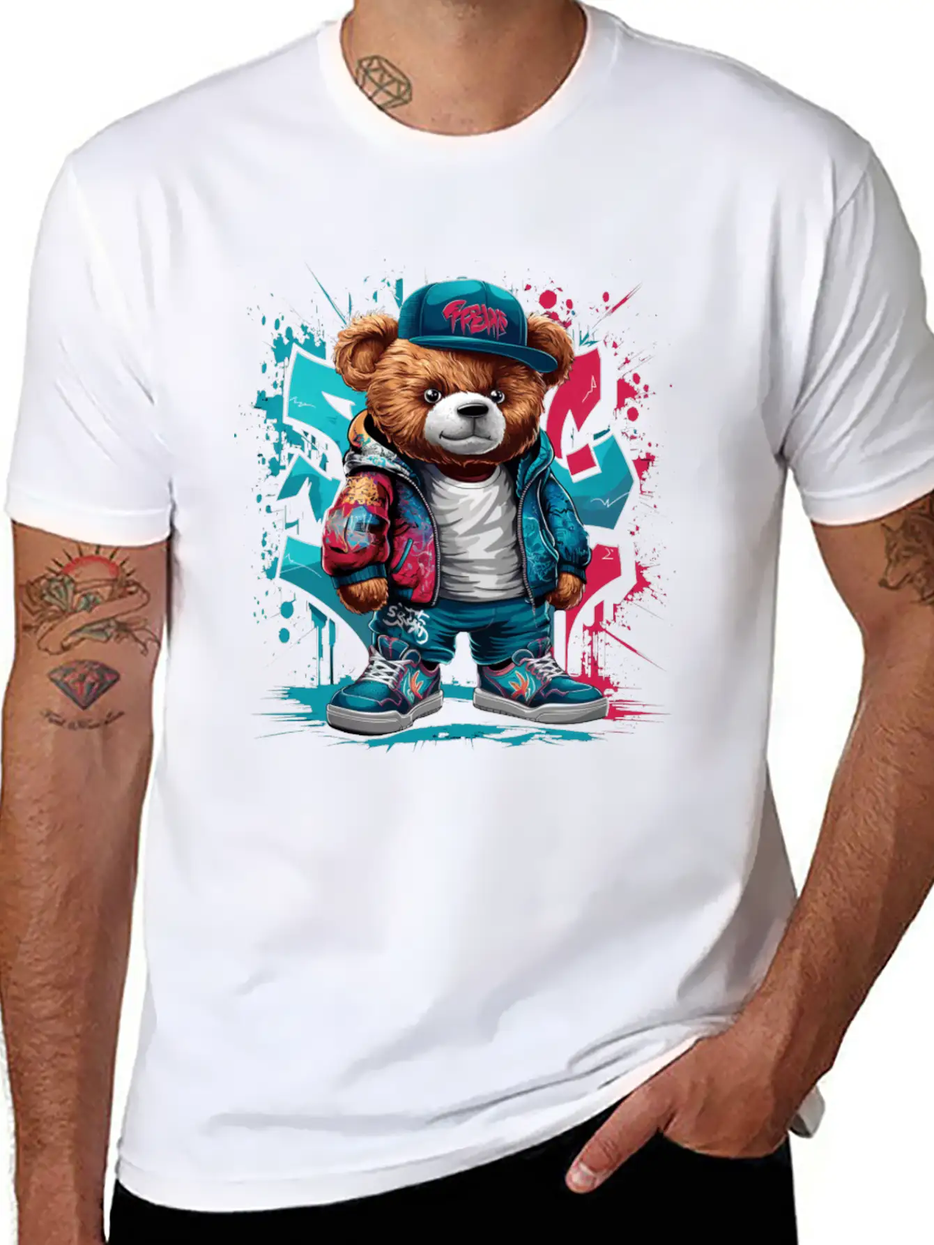 Colorful Teddy Bear Men Women Kids Hip Hop Unisex Casual T-Shirt – Clean Design For Daily Comfort