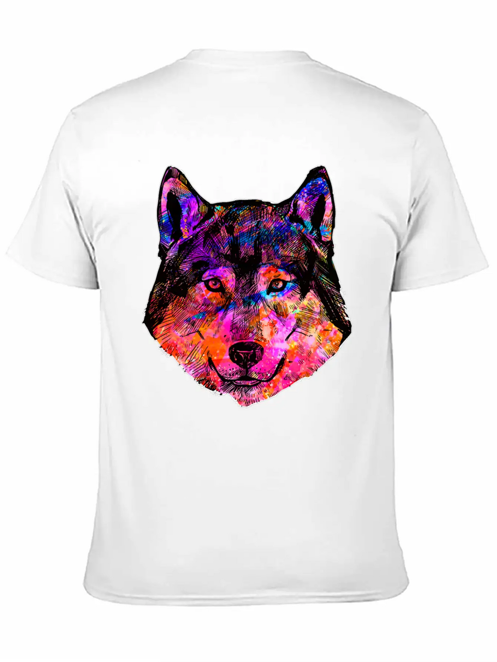 Colorful Wolf Essential Cotton Tee For Daily Outfits – Unisex Style