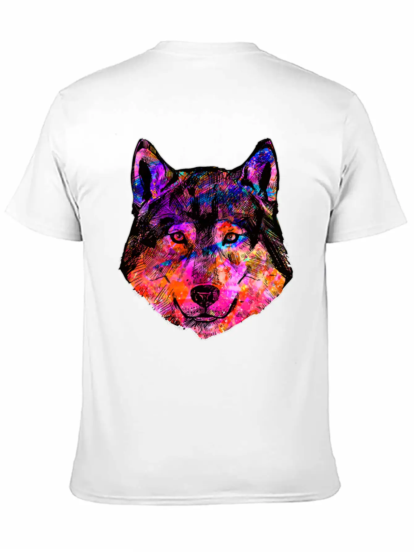 Colorful Wolf Essential Cotton Tee For Daily Outfits – Unisex Style