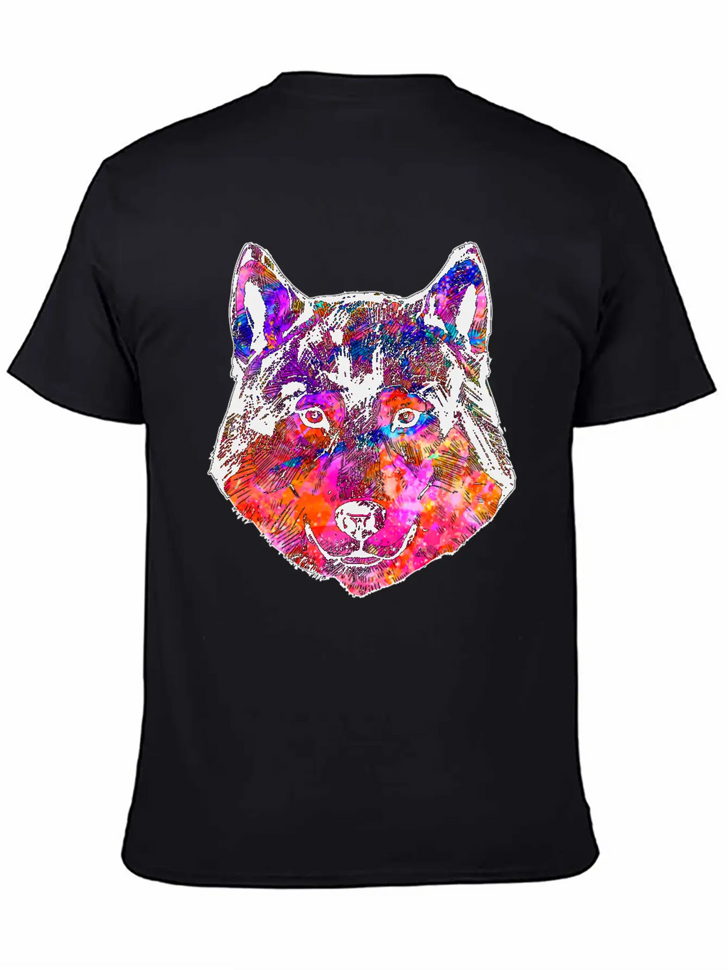 Colorful Wolf Essential Cotton Tee For Daily Outfits – Unisex Style