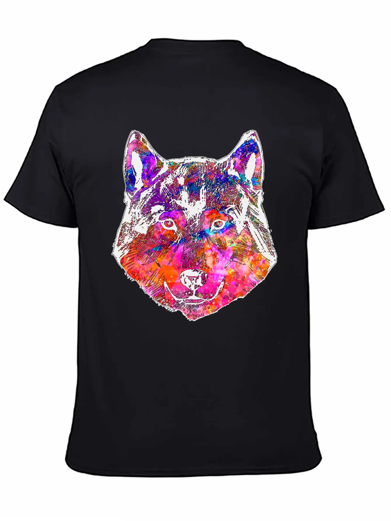 Colorful Wolf Essential Cotton Tee For Daily Outfits – Unisex Style