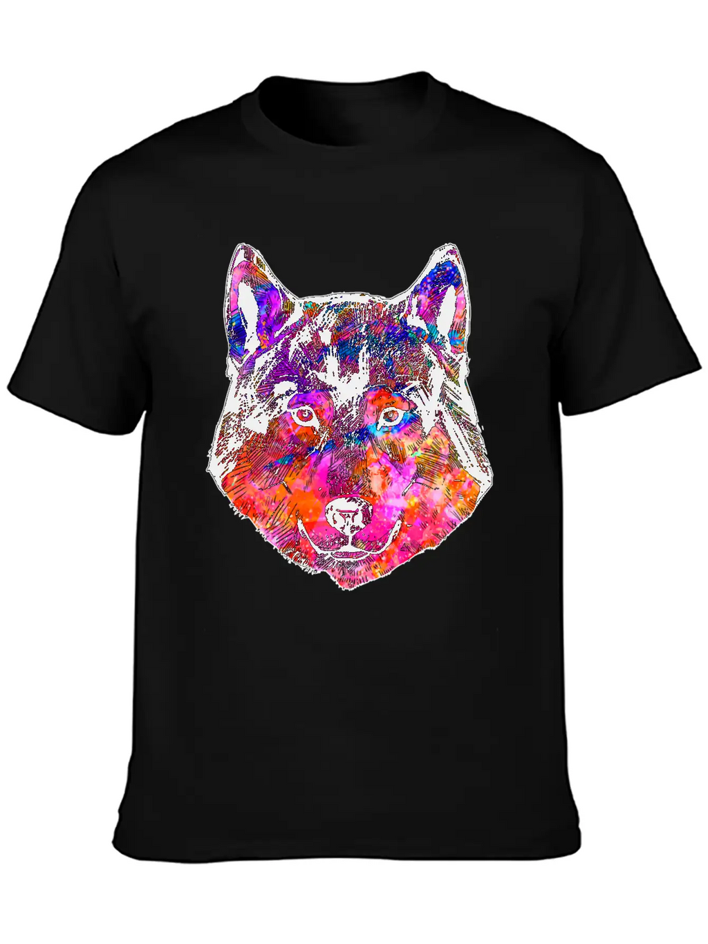 Colorful Wolf Essential Cotton Tee For Daily Outfits – Unisex Style