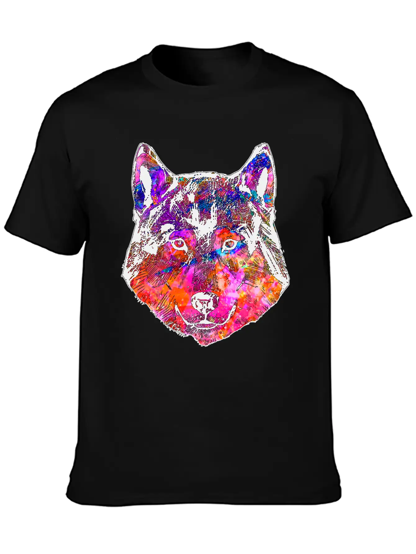 Colorful Wolf Essential Cotton Tee For Daily Outfits – Unisex Style
