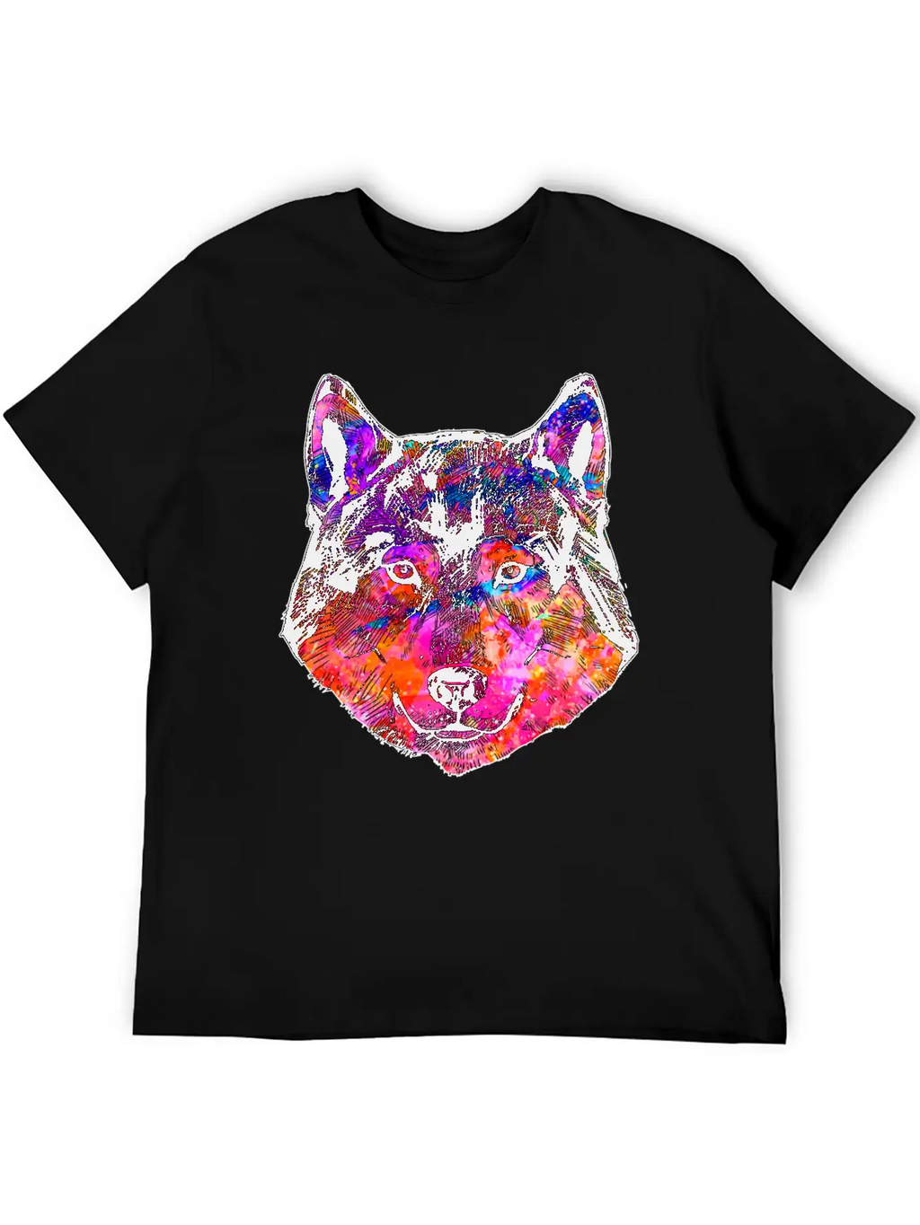 Colorful Wolf Essential Cotton Tee For Daily Outfits – Unisex Style