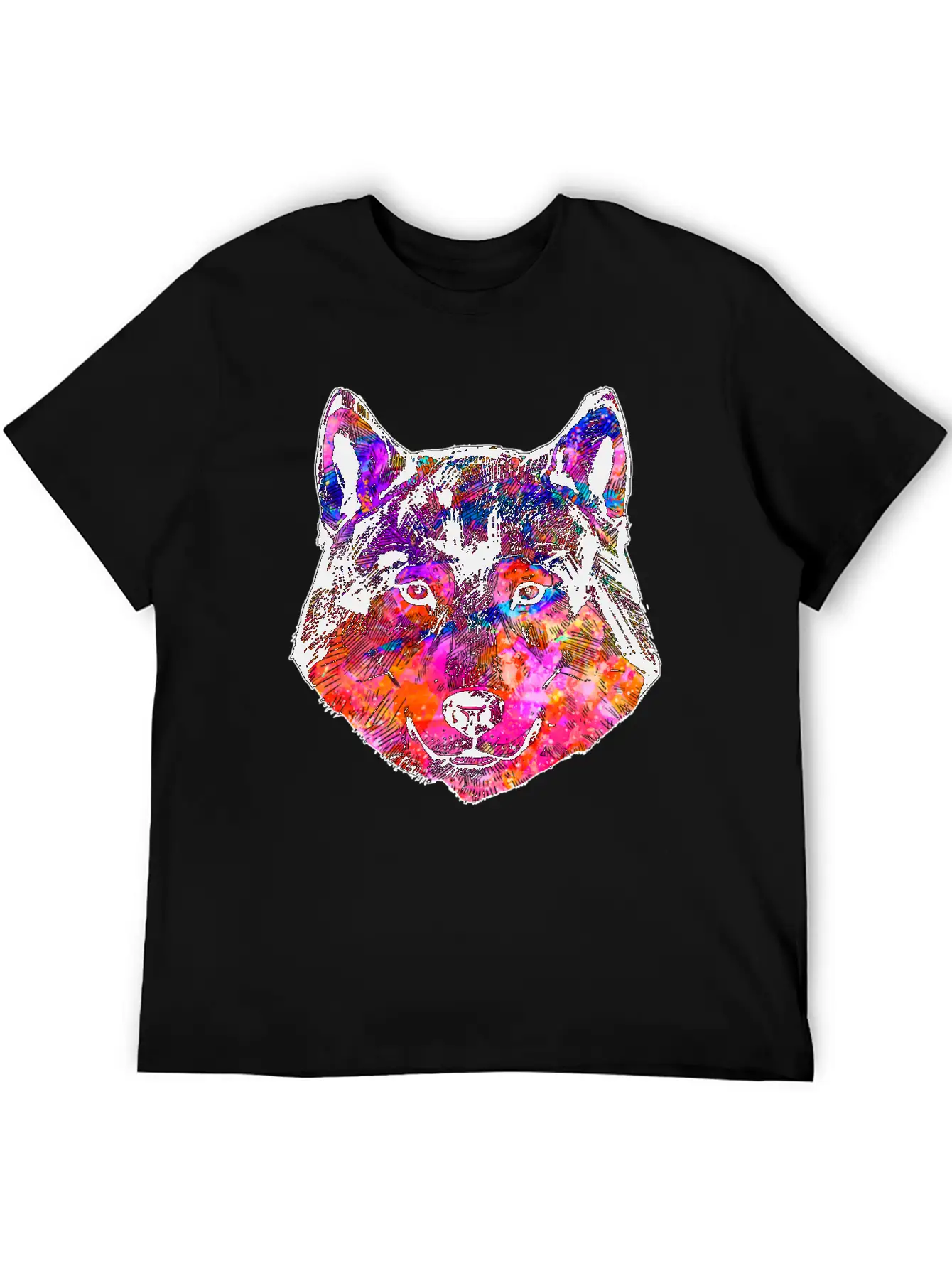 Colorful Wolf Essential Cotton Tee For Daily Outfits – Unisex Style
