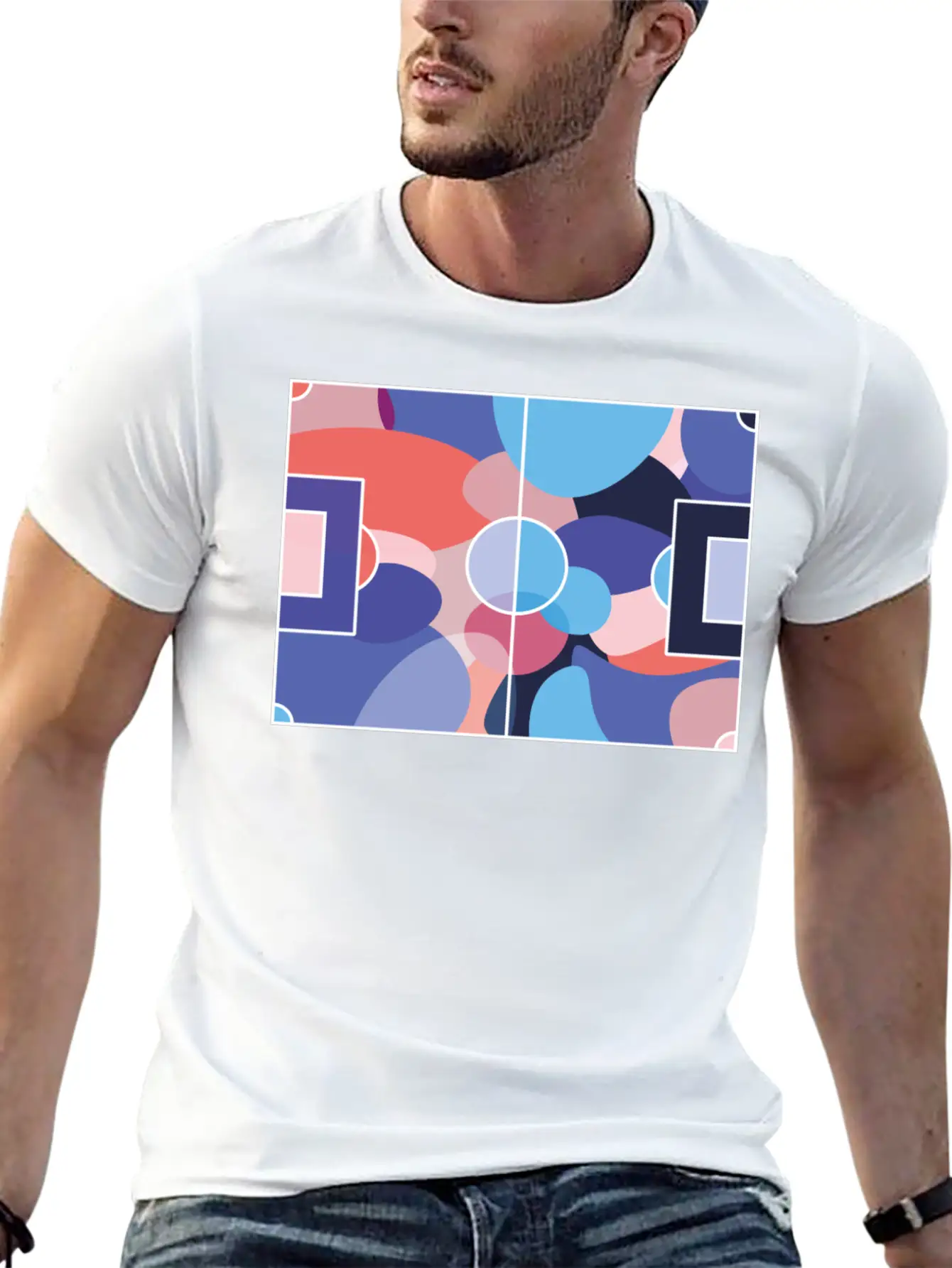 Colourful Soccer Pitch Unisex Casual T-Shirt – Clean Design For Daily Comfort