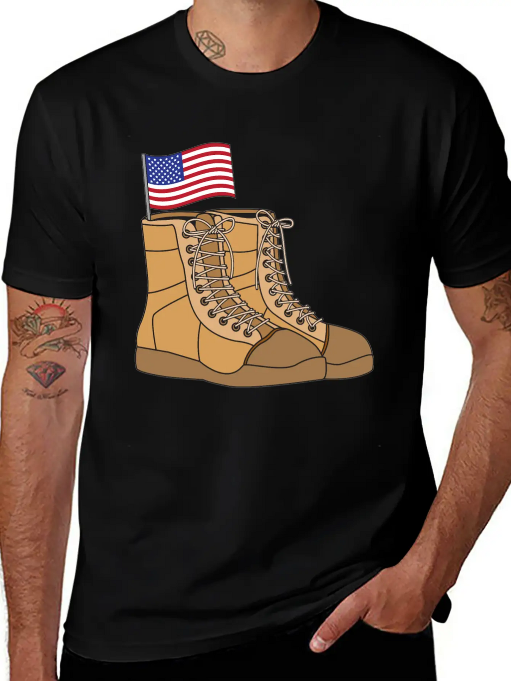 Combat Boots With Flag Unisex Casual T-Shirt – Clean Design For Daily Comfort