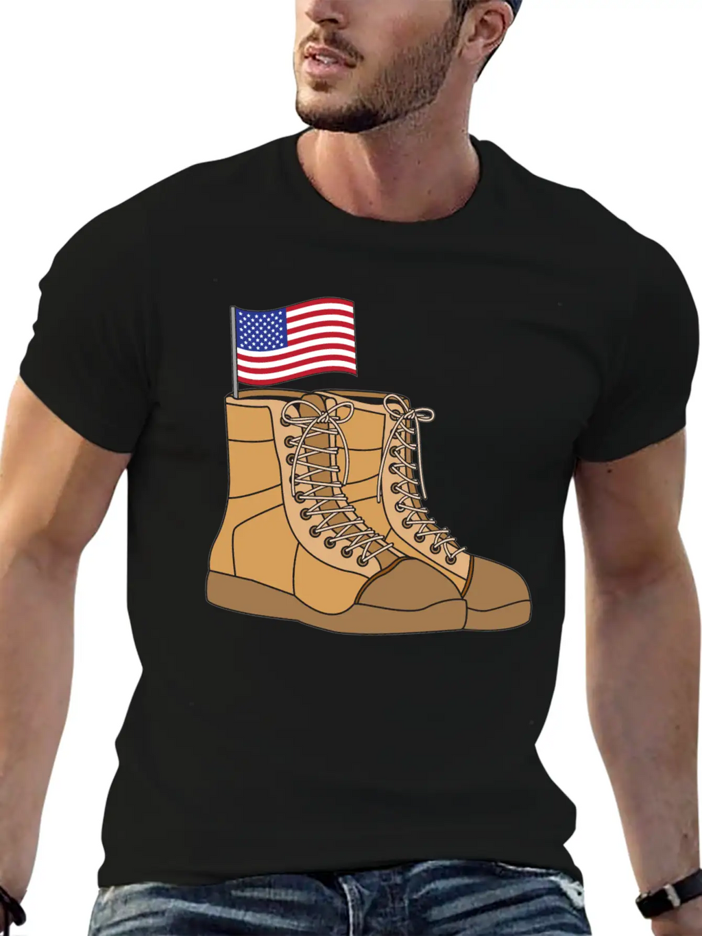 Combat Boots With Flag Unisex Casual T-Shirt – Clean Design For Daily Comfort