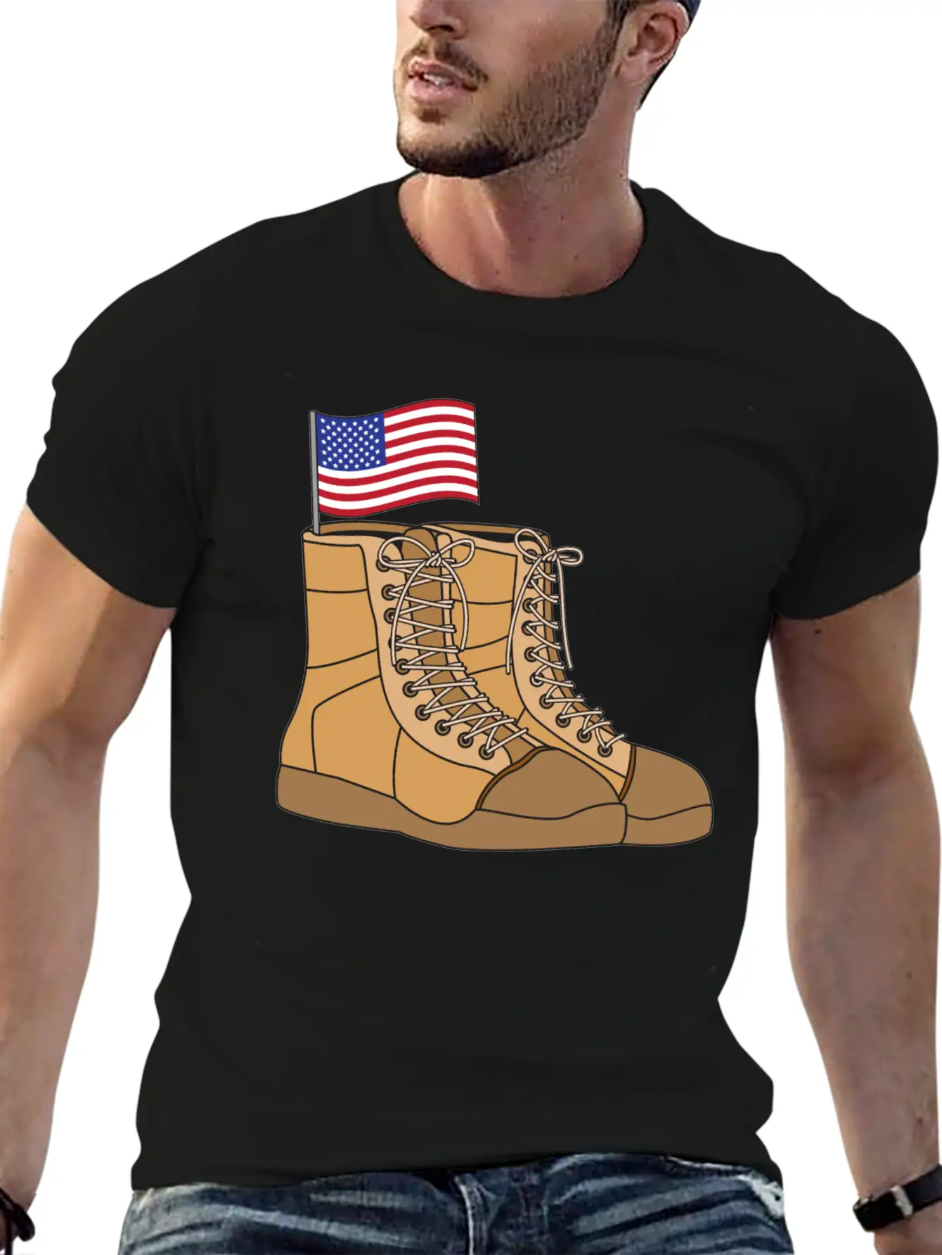 Combat Boots With Flag Unisex Casual T-Shirt – Clean Design For Daily Comfort