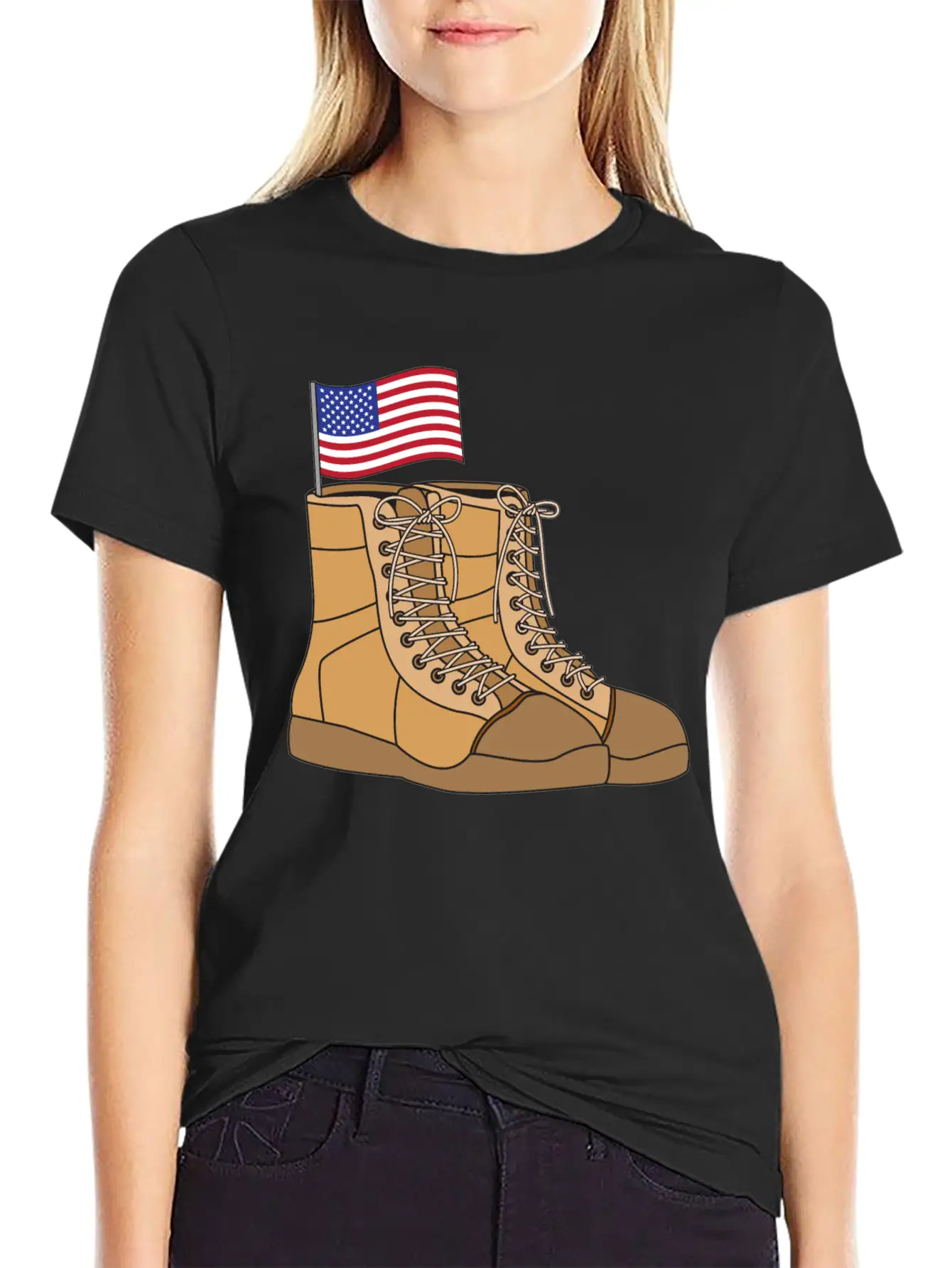Combat Boots With Flag Unisex Casual T-Shirt – Clean Design For Daily Comfort