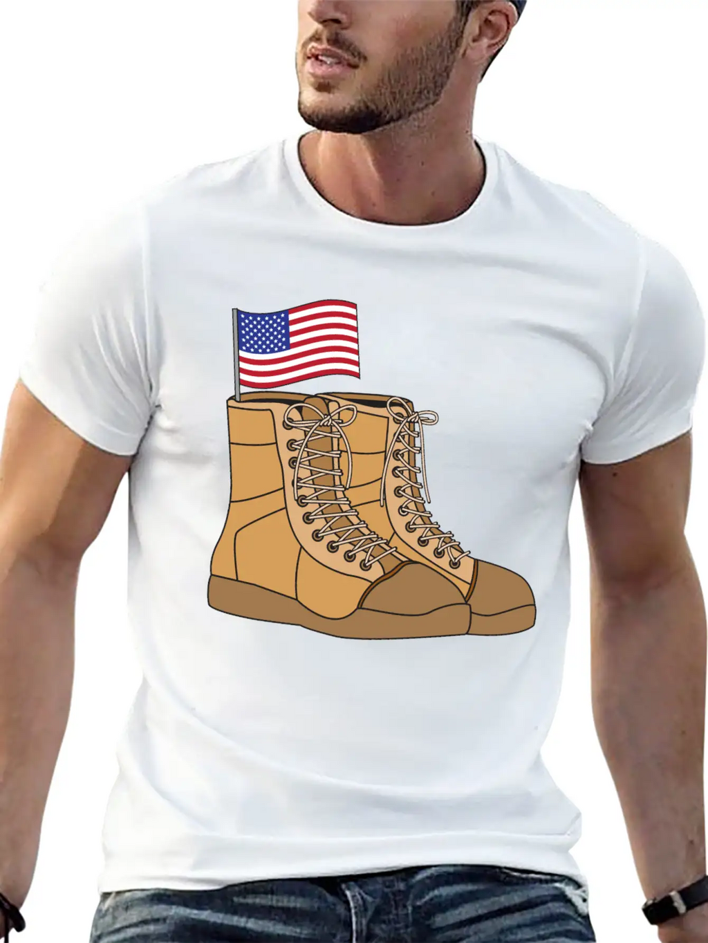 Combat Boots With Flag Unisex Casual T-Shirt – Clean Design For Daily Comfort
