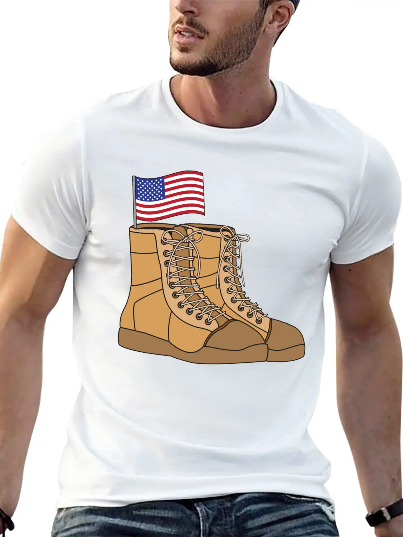 Combat Boots With Flag Unisex Casual T-Shirt – Clean Design For Daily Comfort