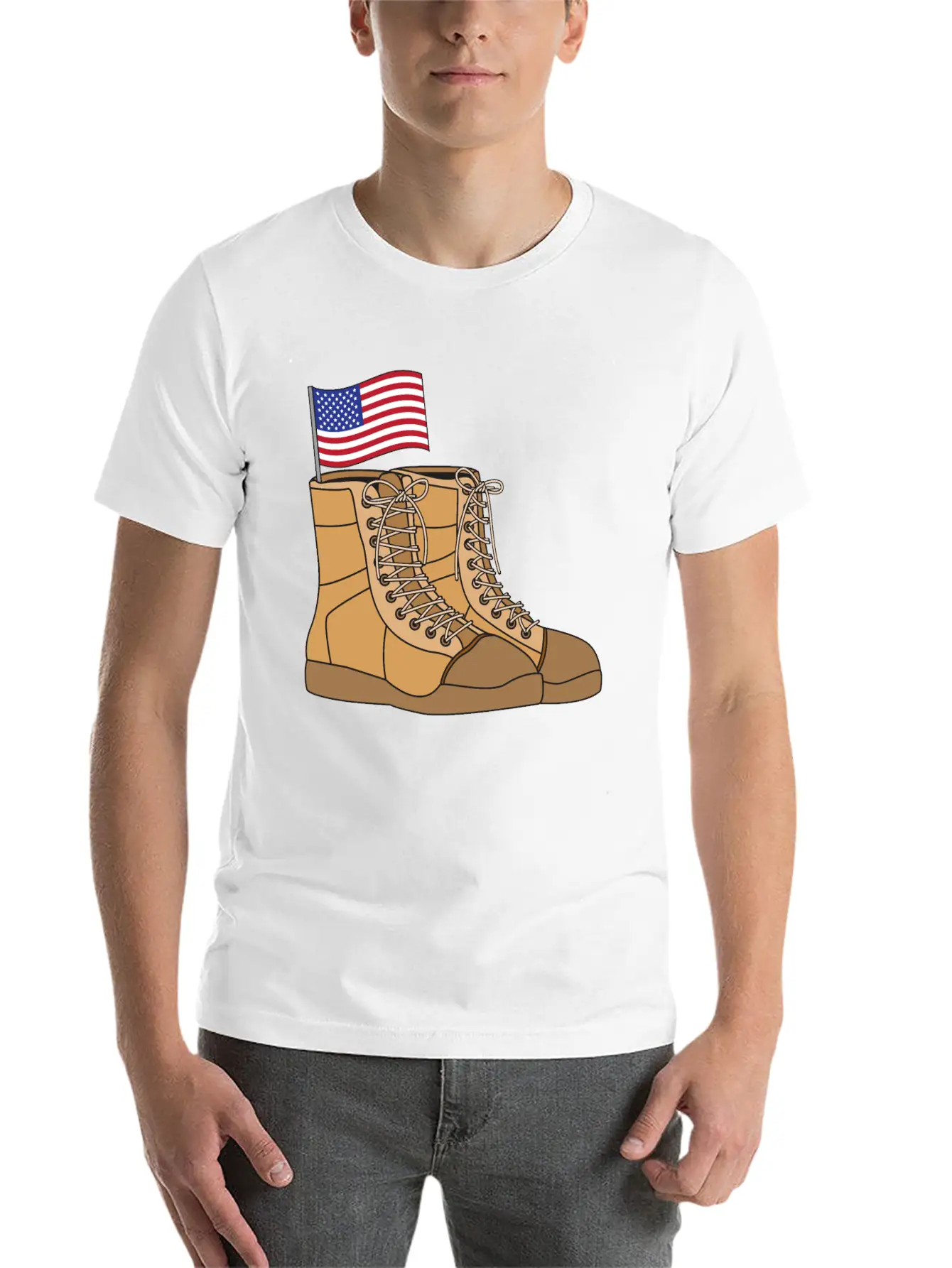 Combat Boots With Flag Unisex Casual T-Shirt – Clean Design For Daily Comfort