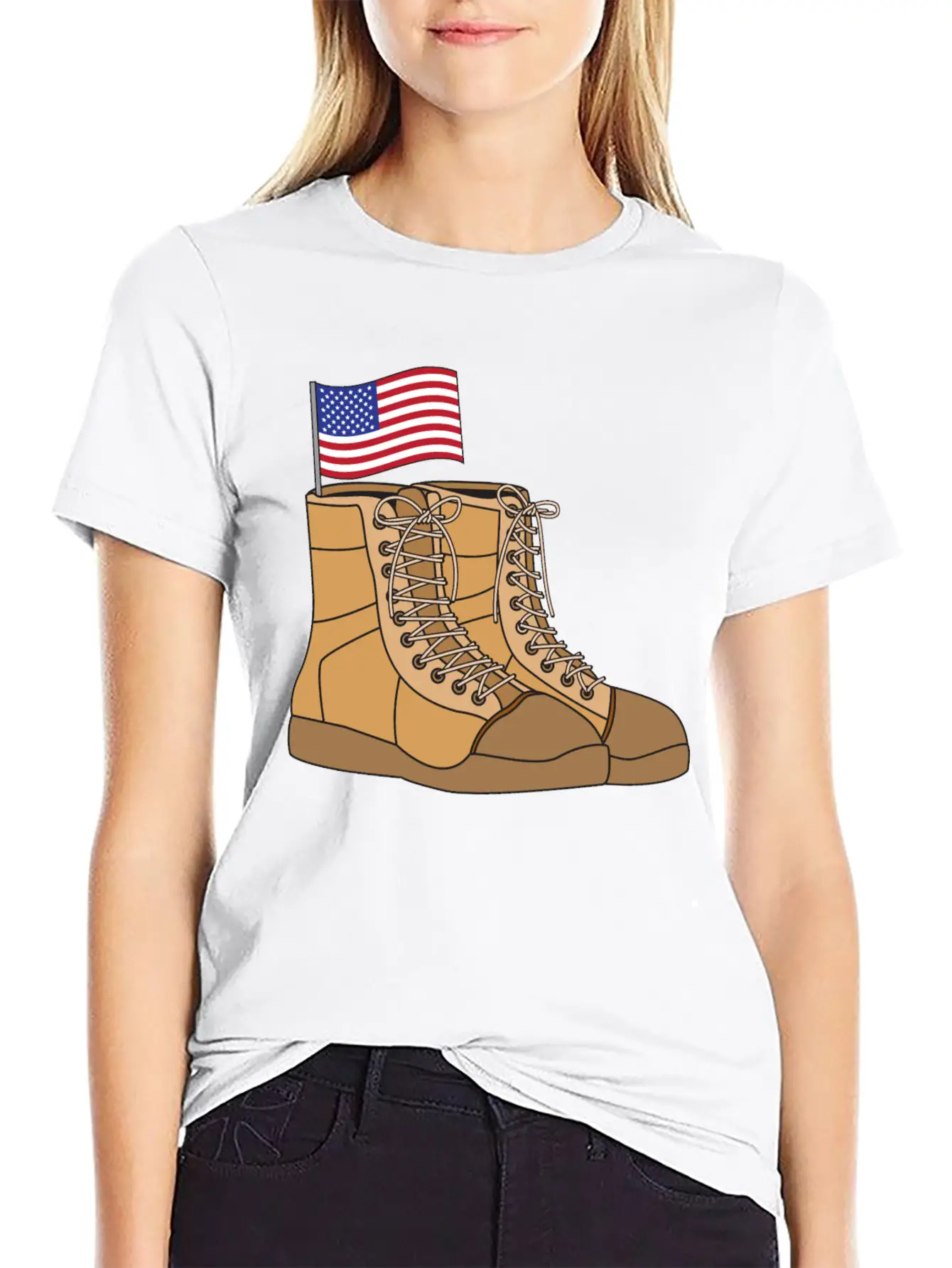 Combat Boots With Flag Unisex Casual T-Shirt – Clean Design For Daily Comfort