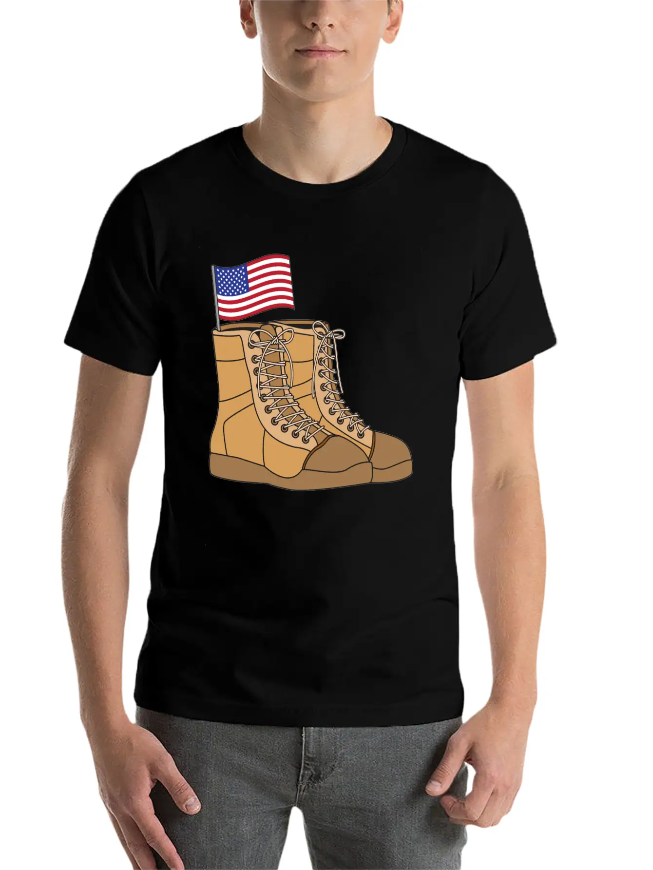 Combat Boots With Flag Unisex Casual T-Shirt – Clean Design For Daily Comfort