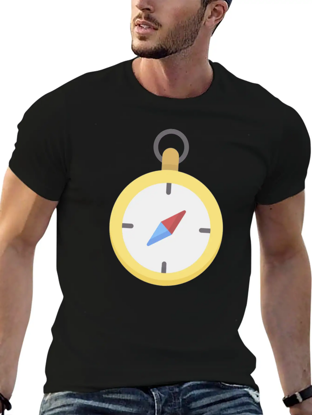 Compass Unisex Short Sleeve Soft Cotton T-Shirt – Casual Everyday Wear