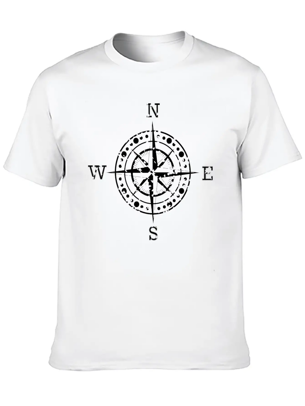Compass Water Lily Maritime Harbor Motif Unisex Casual T-Shirt – Clean Design For Daily Comfort
