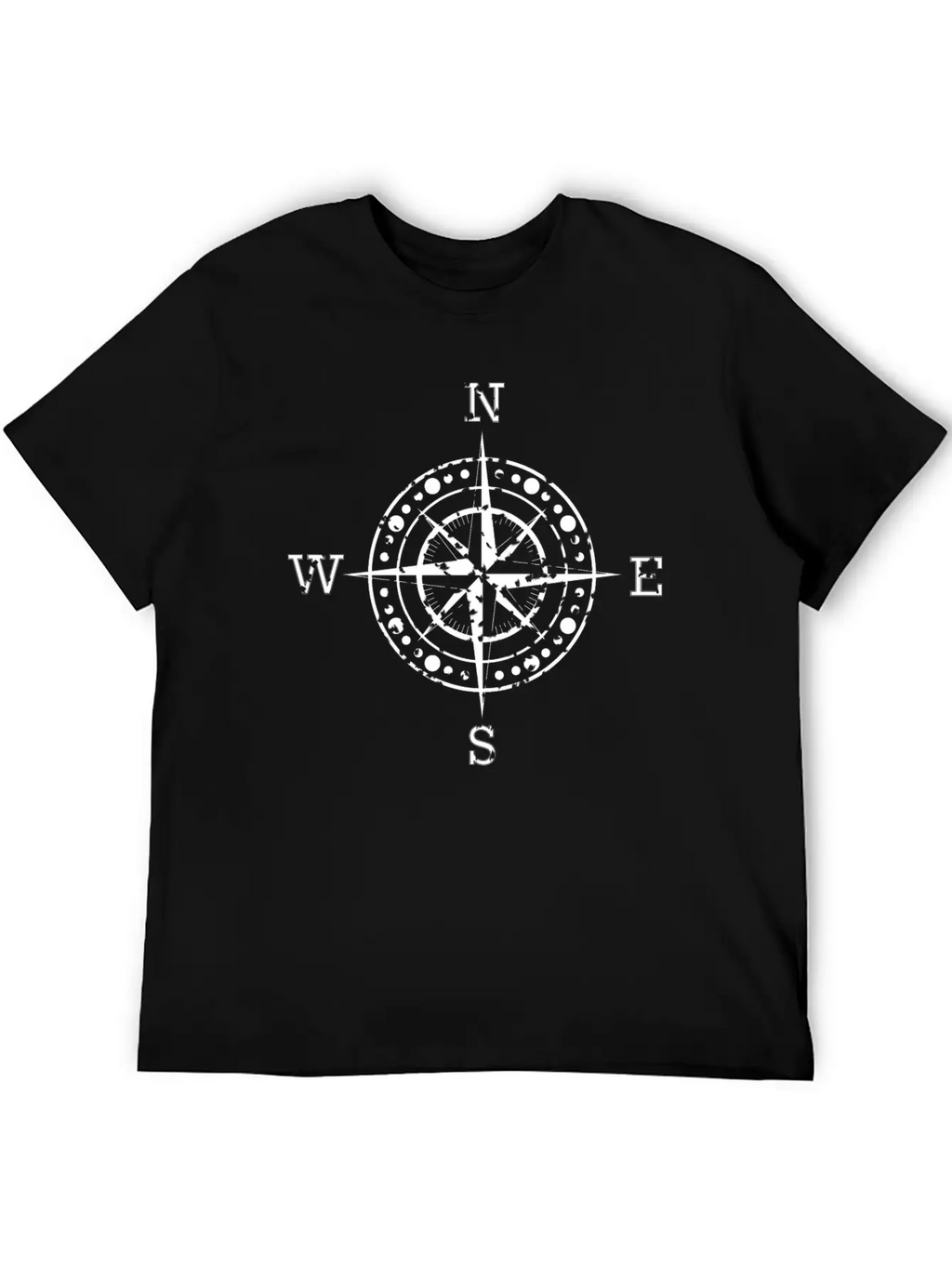 Compass Water Lily Maritime Harbor Motif Unisex Casual T-Shirt – Clean Design For Daily Comfort