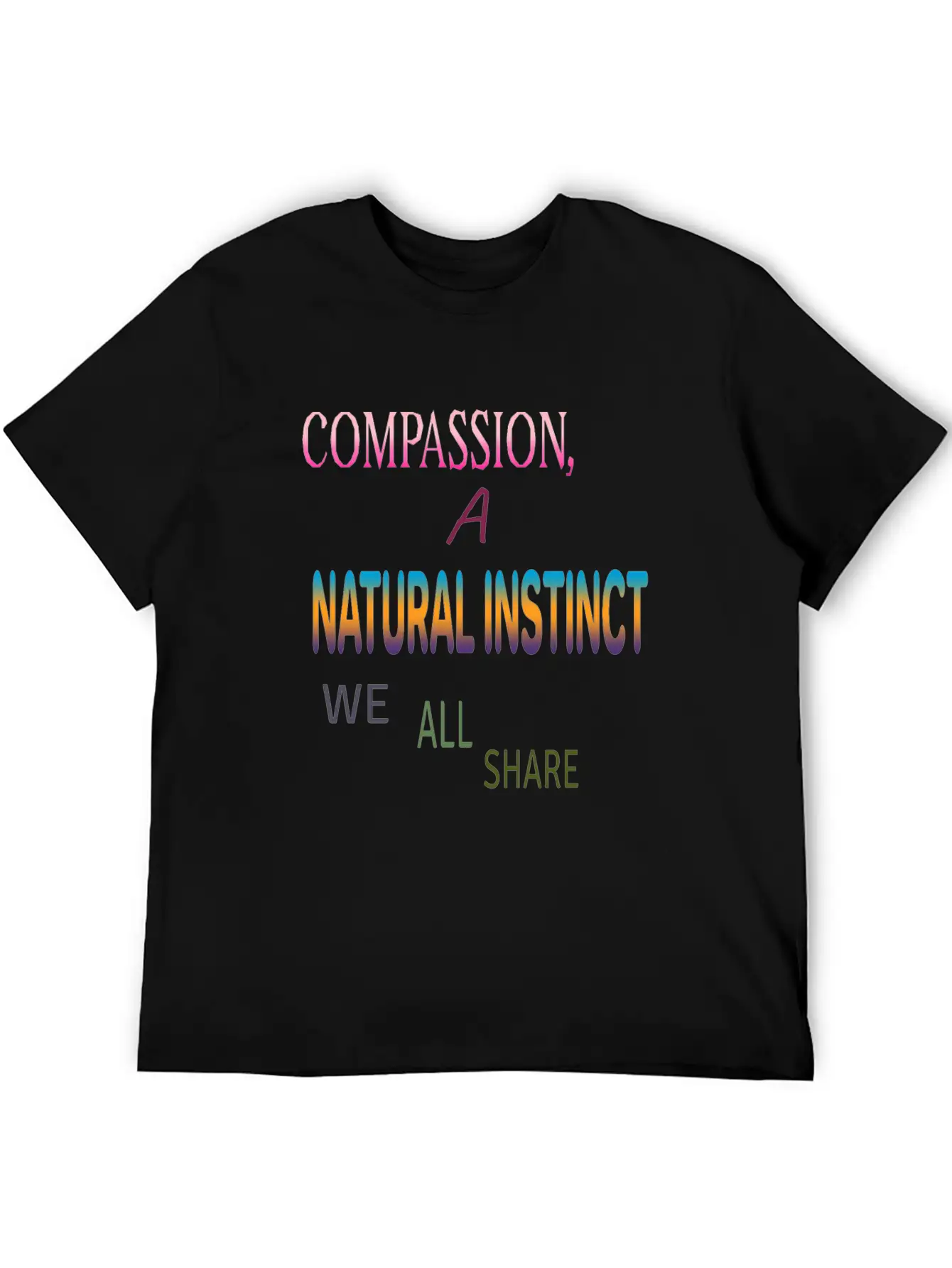 Compassion , A Natural Instinct Breathable Soft Cotton T-Shirt – Timeless Casual Look