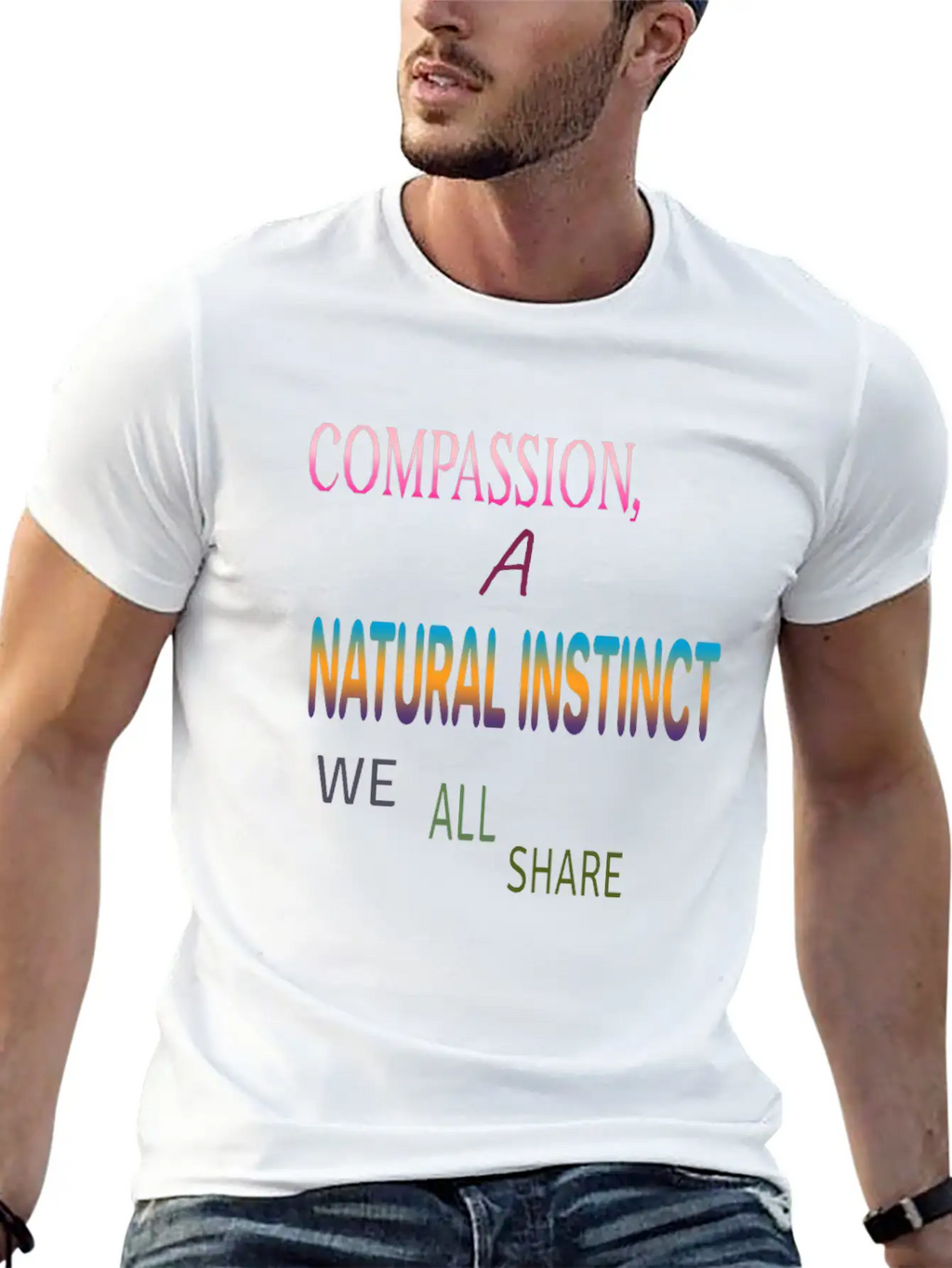 Compassion , A Natural Instinct Breathable Soft Cotton T-Shirt – Timeless Casual Look