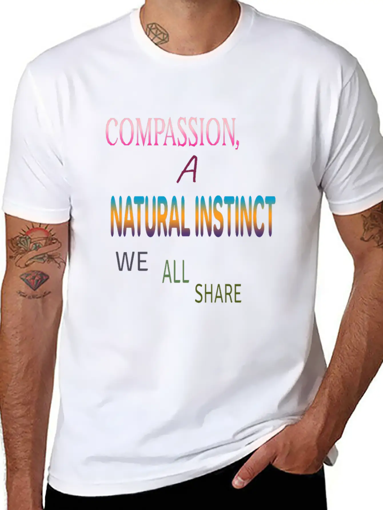 Compassion , A Natural Instinct Breathable Soft Cotton T-Shirt – Timeless Casual Look