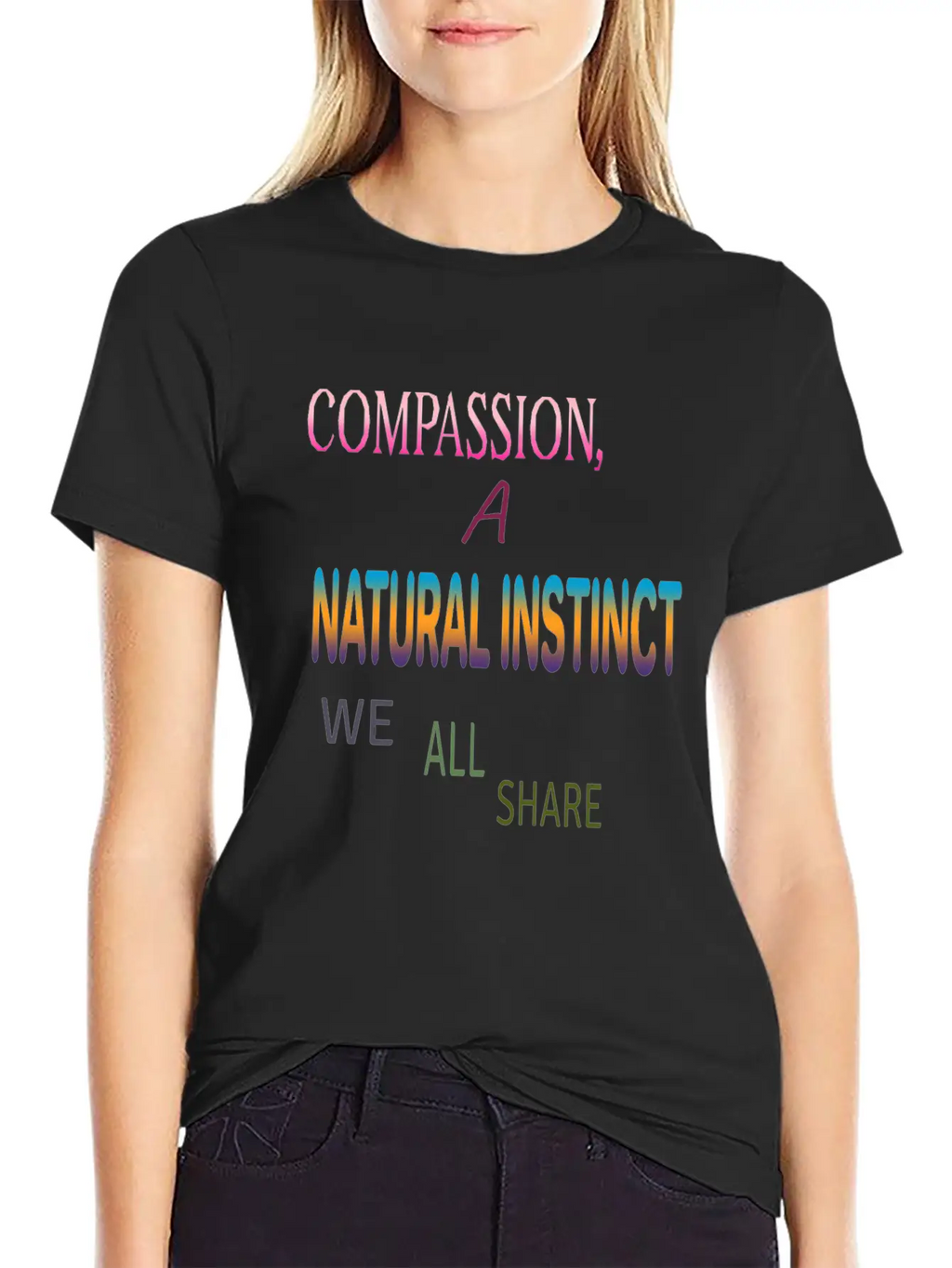 Compassion , A Natural Instinct Breathable Soft Cotton T-Shirt – Timeless Casual Look