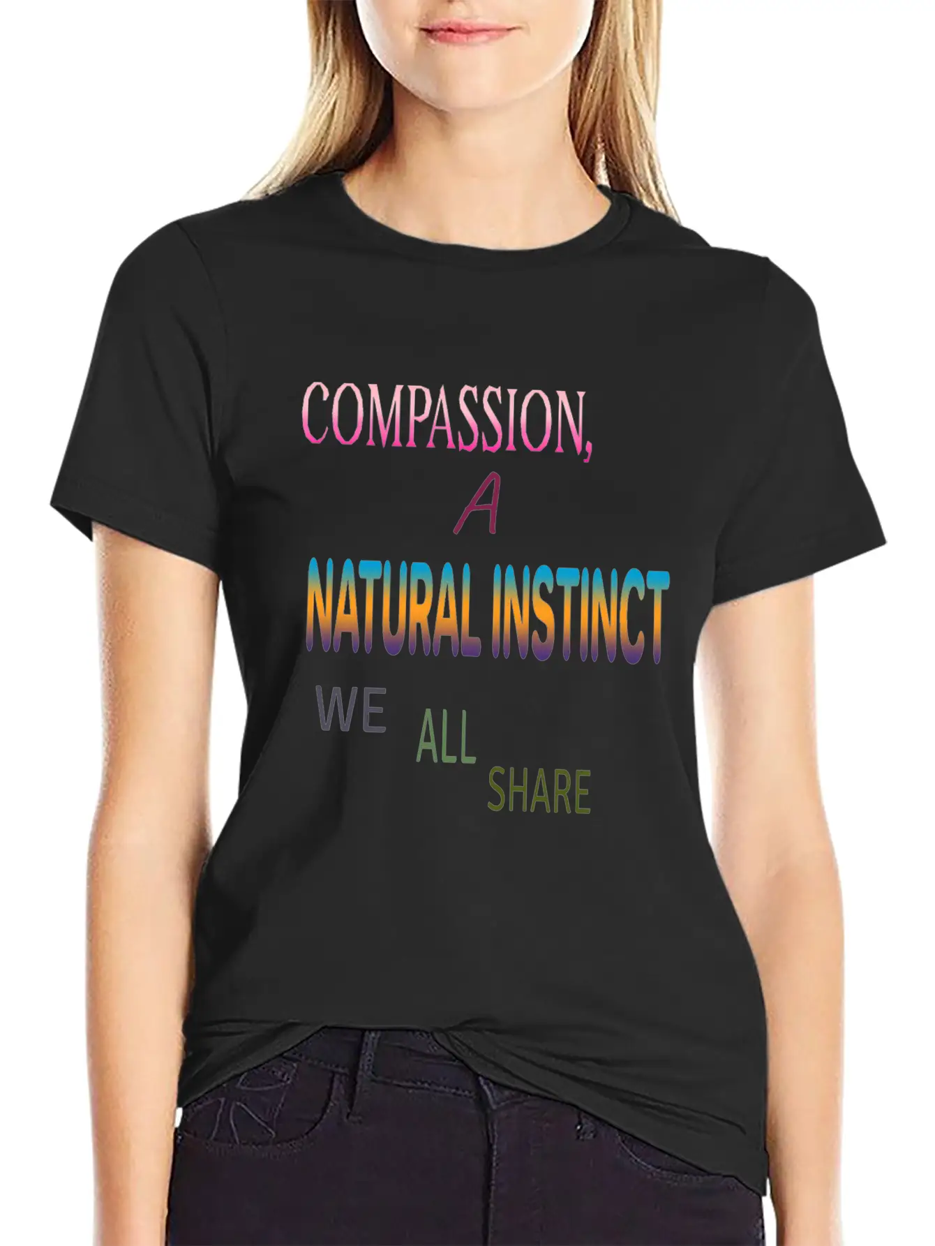 Compassion , A Natural Instinct Breathable Soft Cotton T-Shirt – Timeless Casual Look