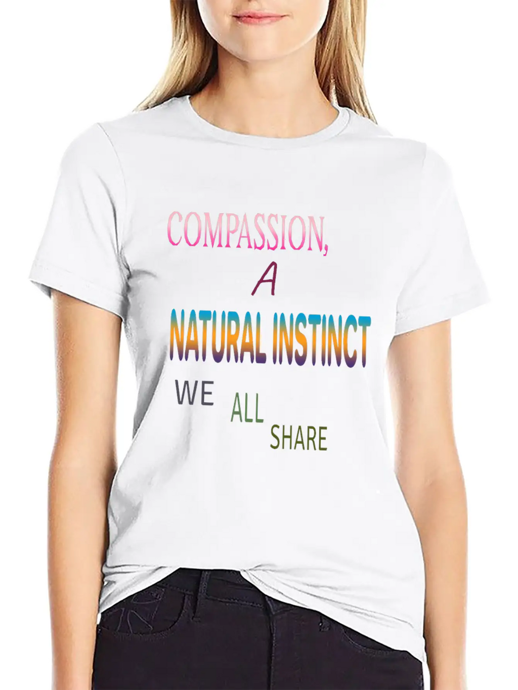 Compassion , A Natural Instinct Breathable Soft Cotton T-Shirt – Timeless Casual Look