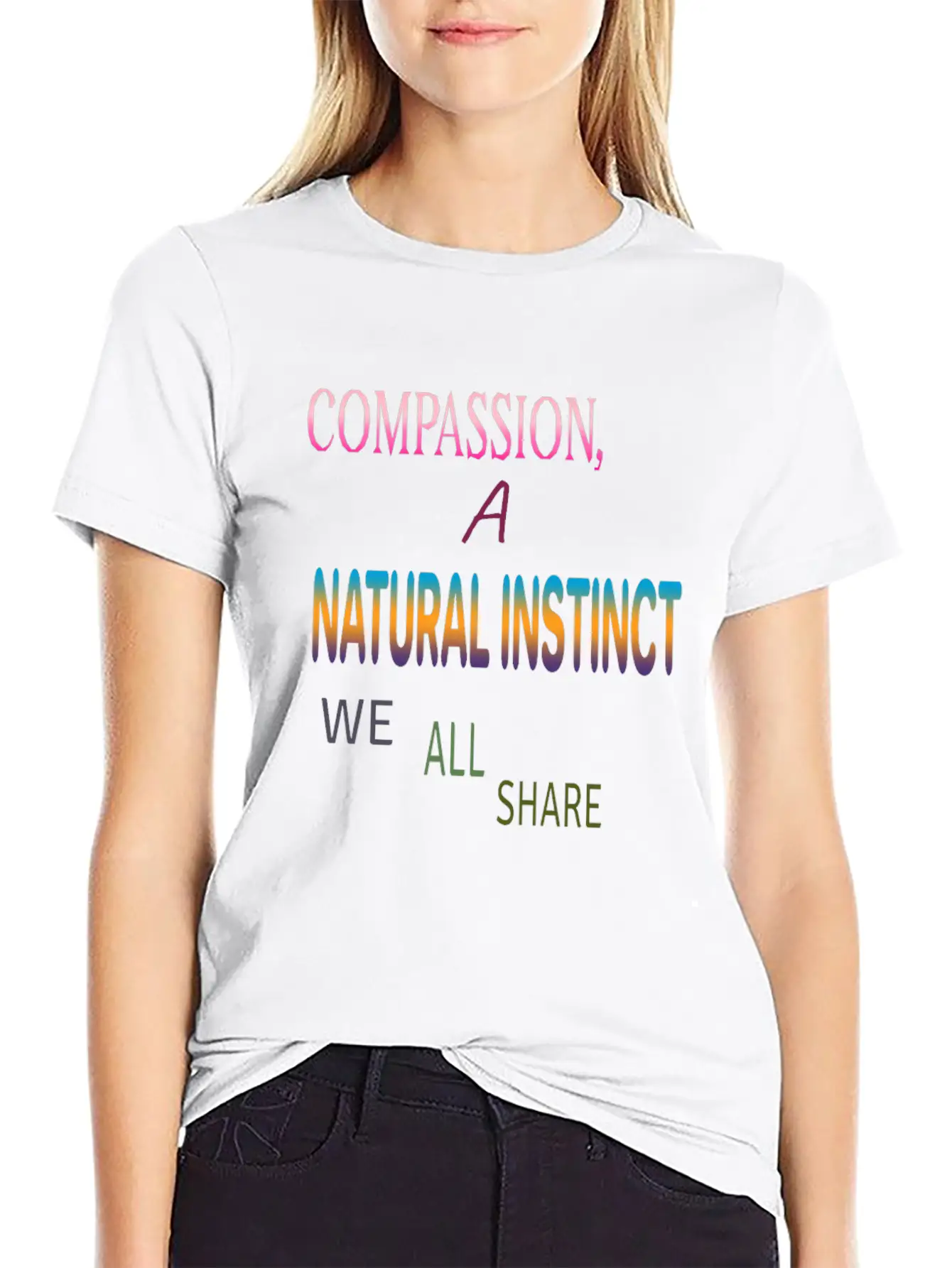 Compassion , A Natural Instinct Breathable Soft Cotton T-Shirt – Timeless Casual Look