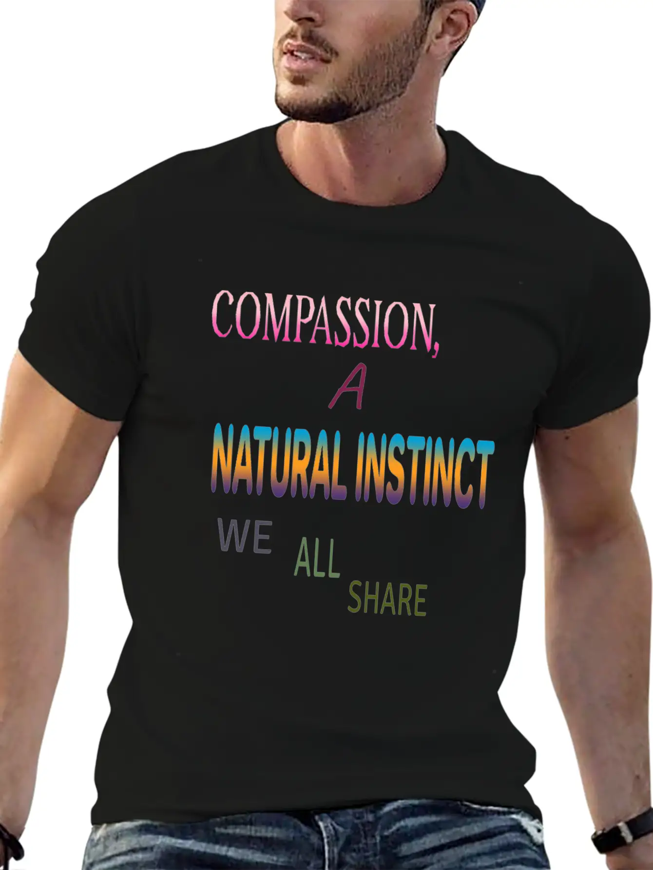 Compassion , A Natural Instinct Breathable Soft Cotton T-Shirt – Timeless Casual Look