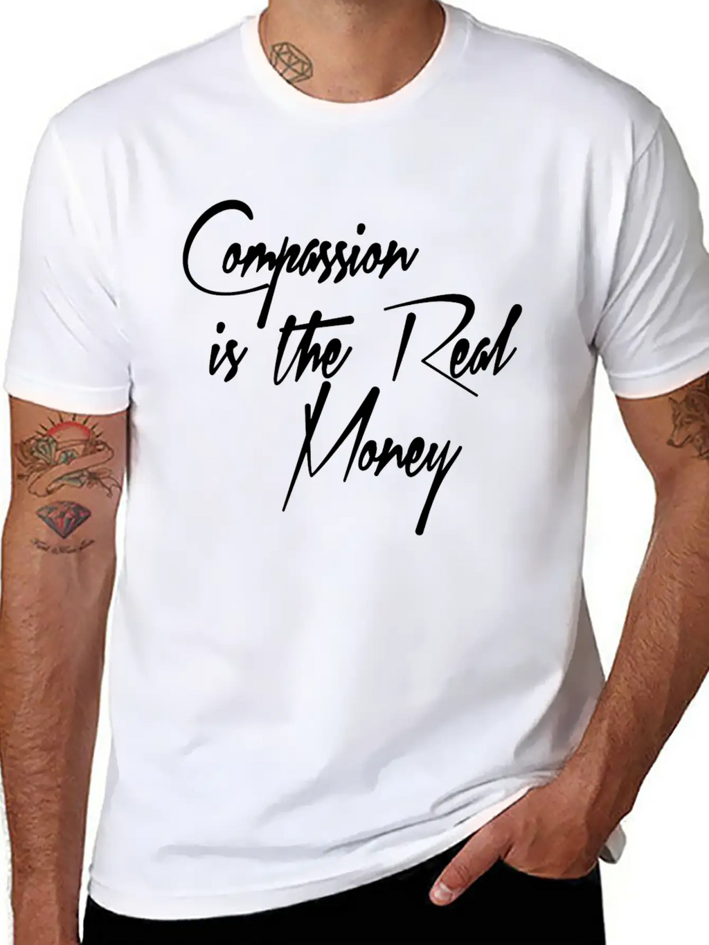 COMPASSION Breathable Soft Cotton T-Shirt – Timeless Casual Look
