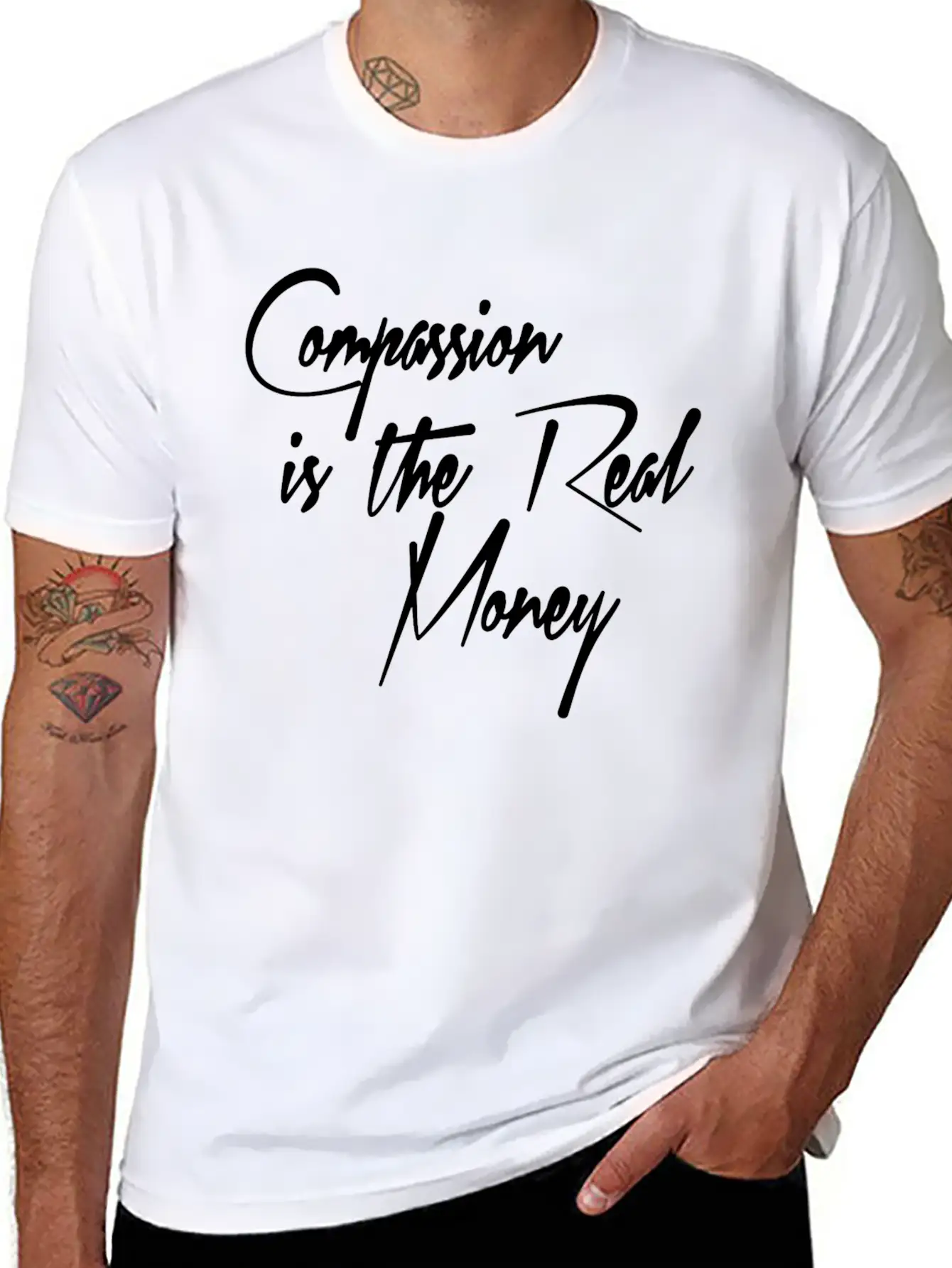 COMPASSION Breathable Soft Cotton T-Shirt – Timeless Casual Look
