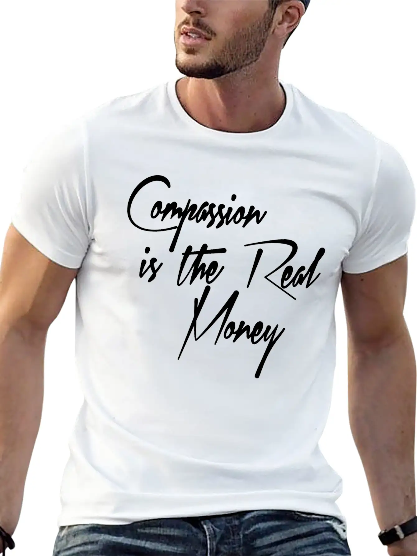 COMPASSION Breathable Soft Cotton T-Shirt – Timeless Casual Look