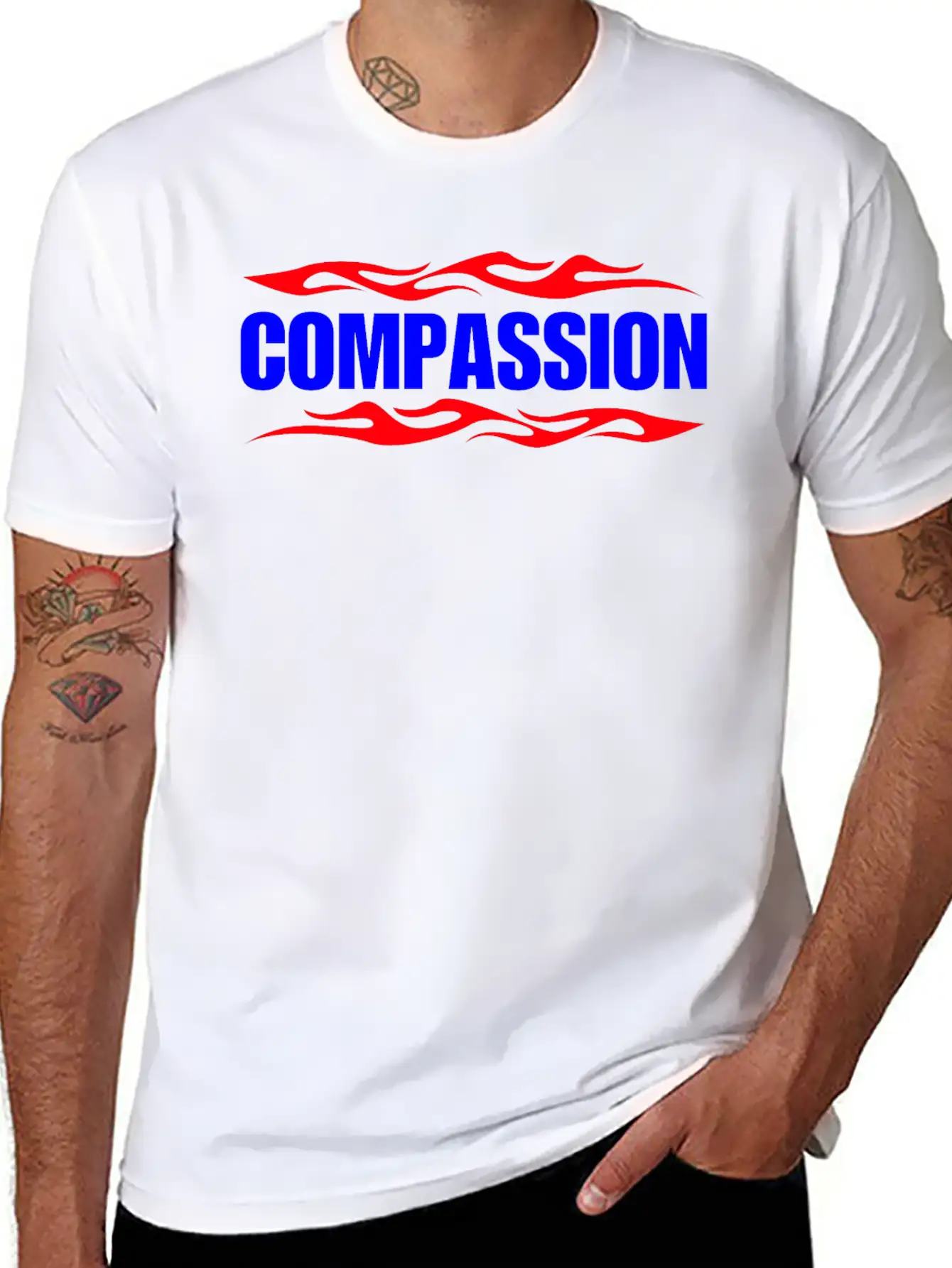 COMPASSION Casual Graphic T-Shirt – Simple And Comfortable Daily Wear