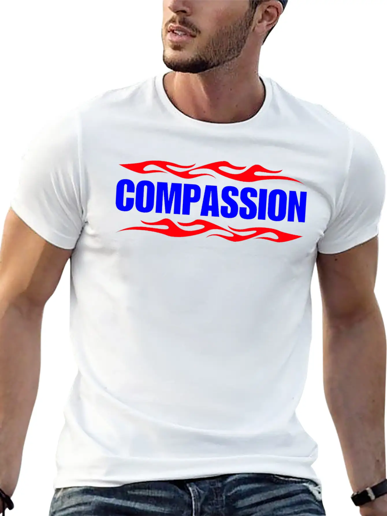 COMPASSION Casual Graphic T-Shirt – Simple And Comfortable Daily Wear