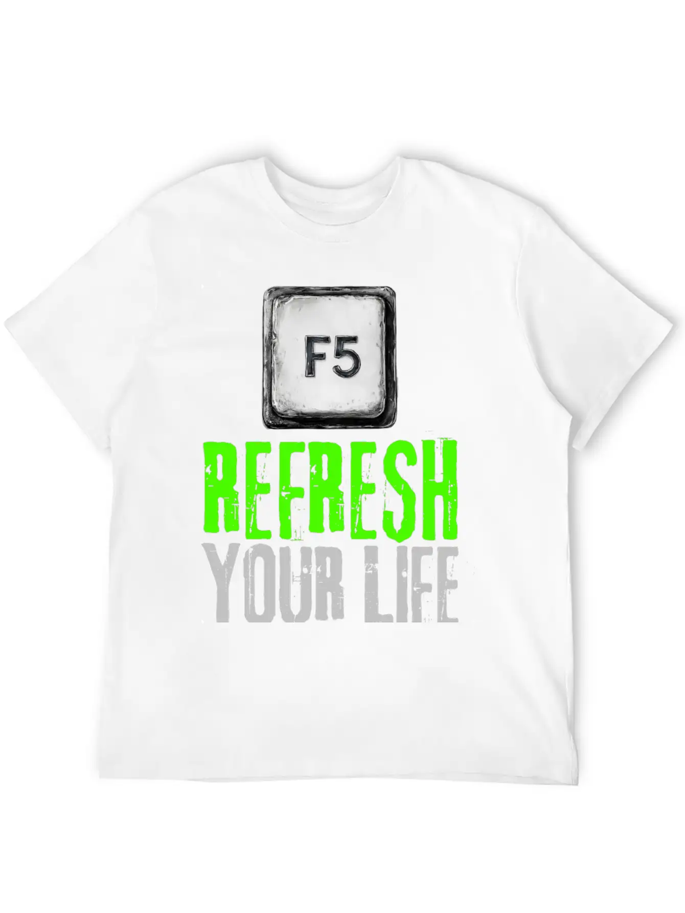 Computer Keyboard F5 Refresh Your Life Stylish Everyday T-Shirt – Unisex Basic Cotton Tee