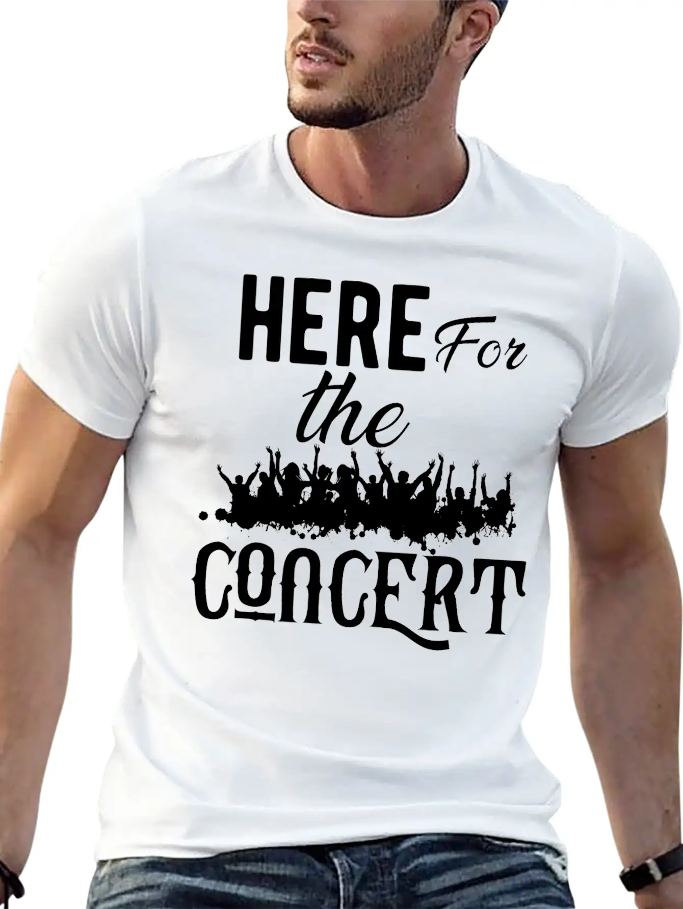 Concert - Here For The Concert Unisex Casual T-Shirt – Clean Design For Daily Comfort