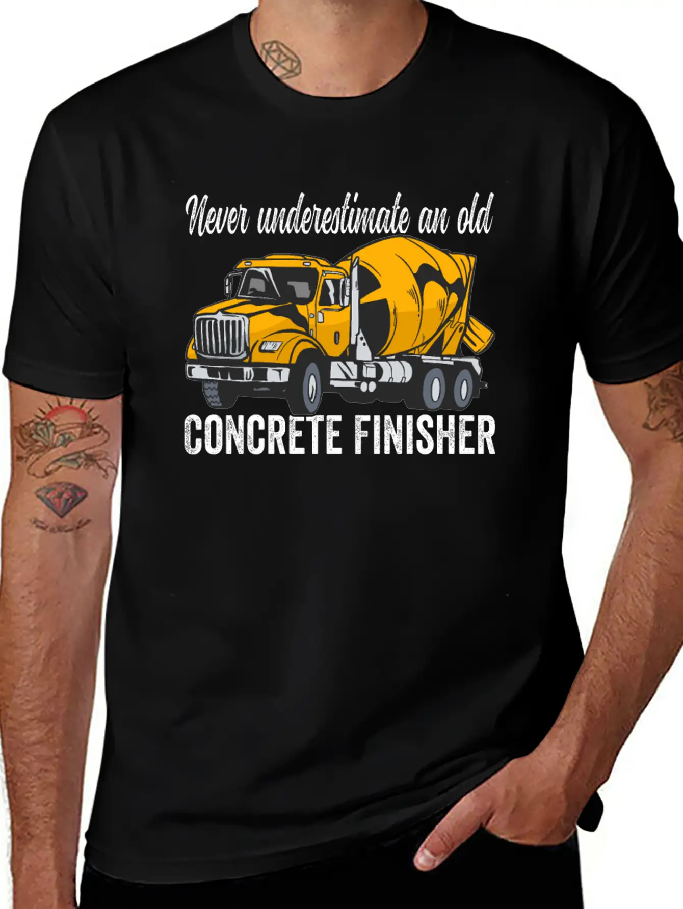 Concrete Finisher Never Underestimate Concrete Casual Graphic T-Shirt – Simple And Comfortable Daily Wear