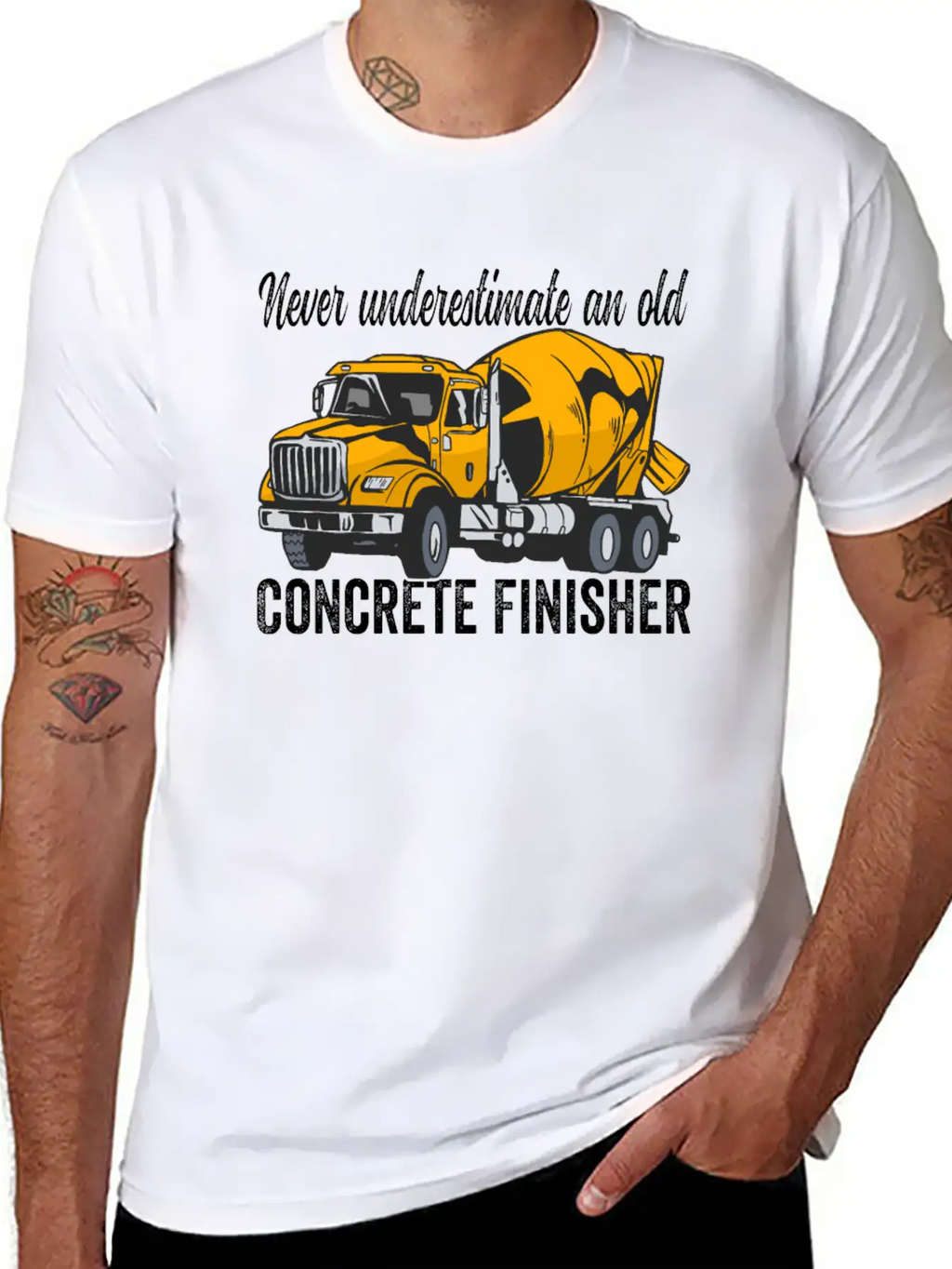 Concrete Finisher Never Underestimate Concrete Casual Graphic T-Shirt – Simple And Comfortable Daily Wear
